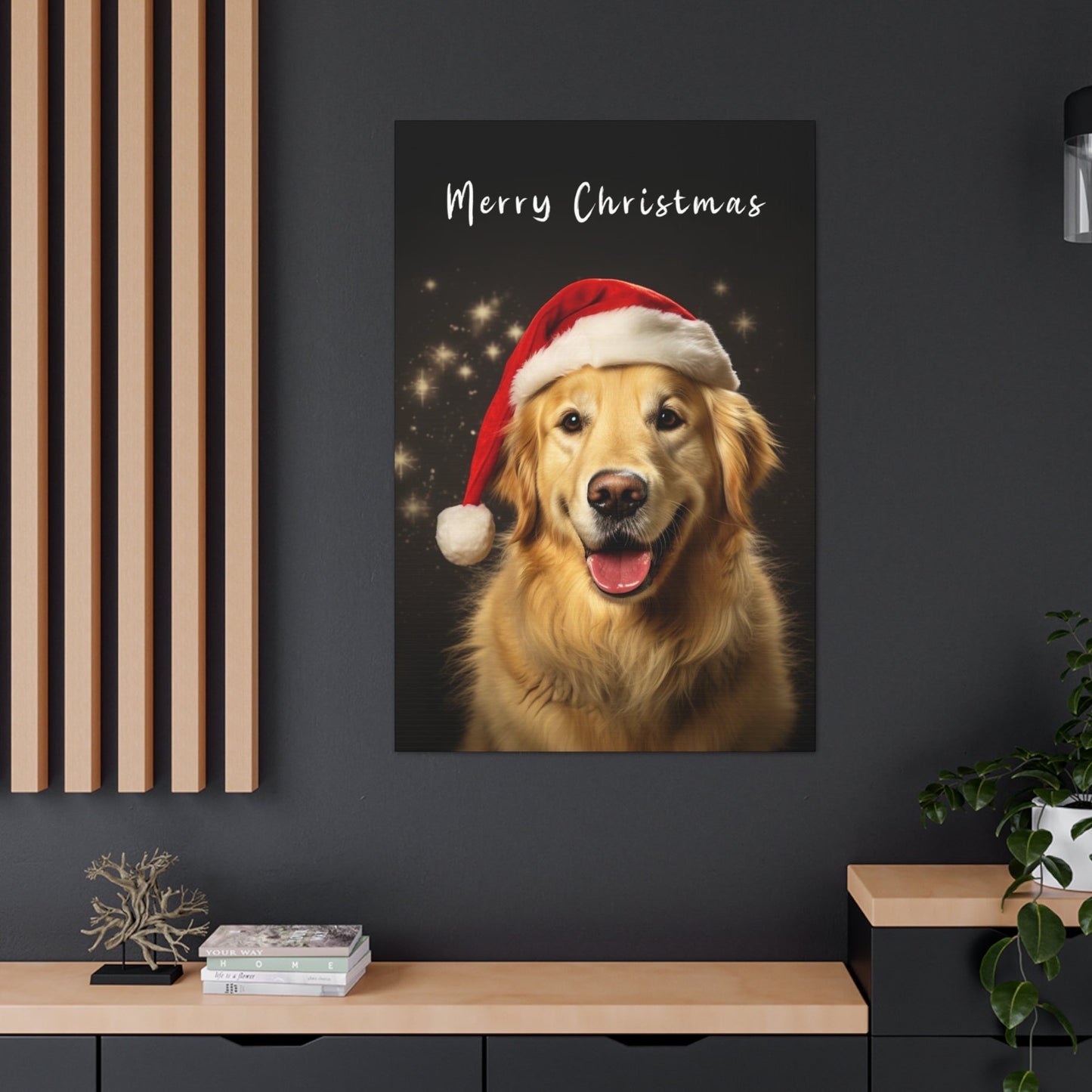 Christmas Golden Retriever canvas prints