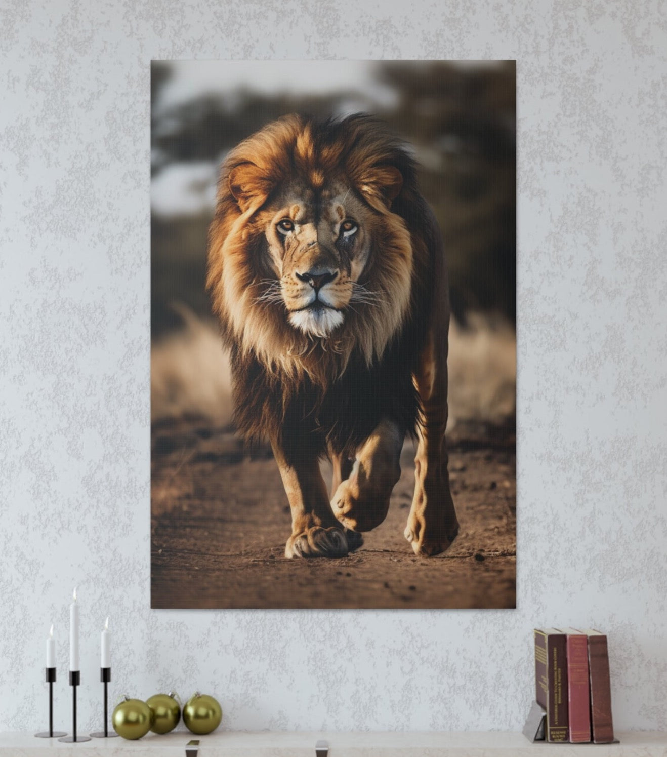 lion stretched canvas print
