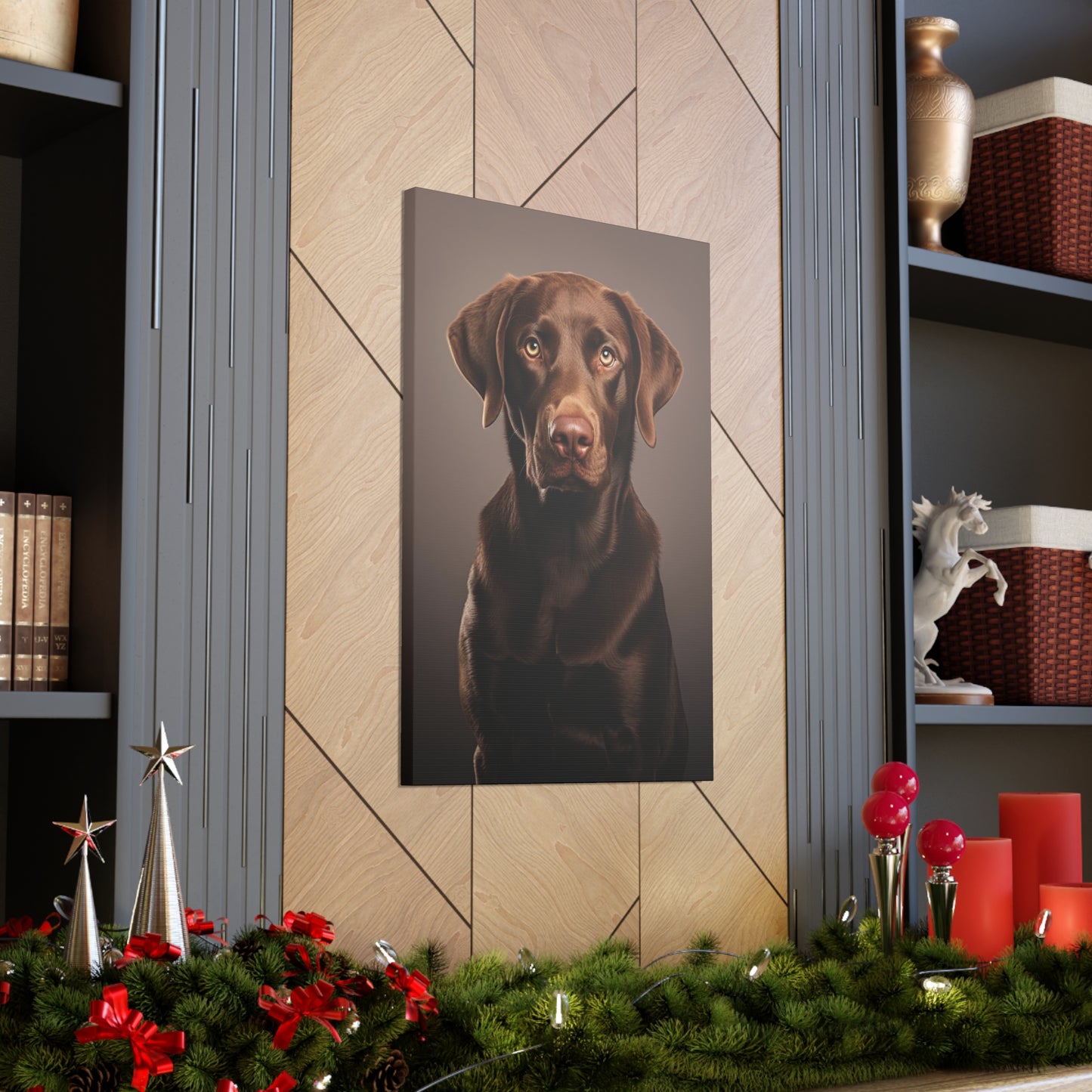 Chocolate Lab Portrait Canvas Print Aesthetic Chocolate Labrador Retrievers Wall Decor Art Prints Gifts Paintings