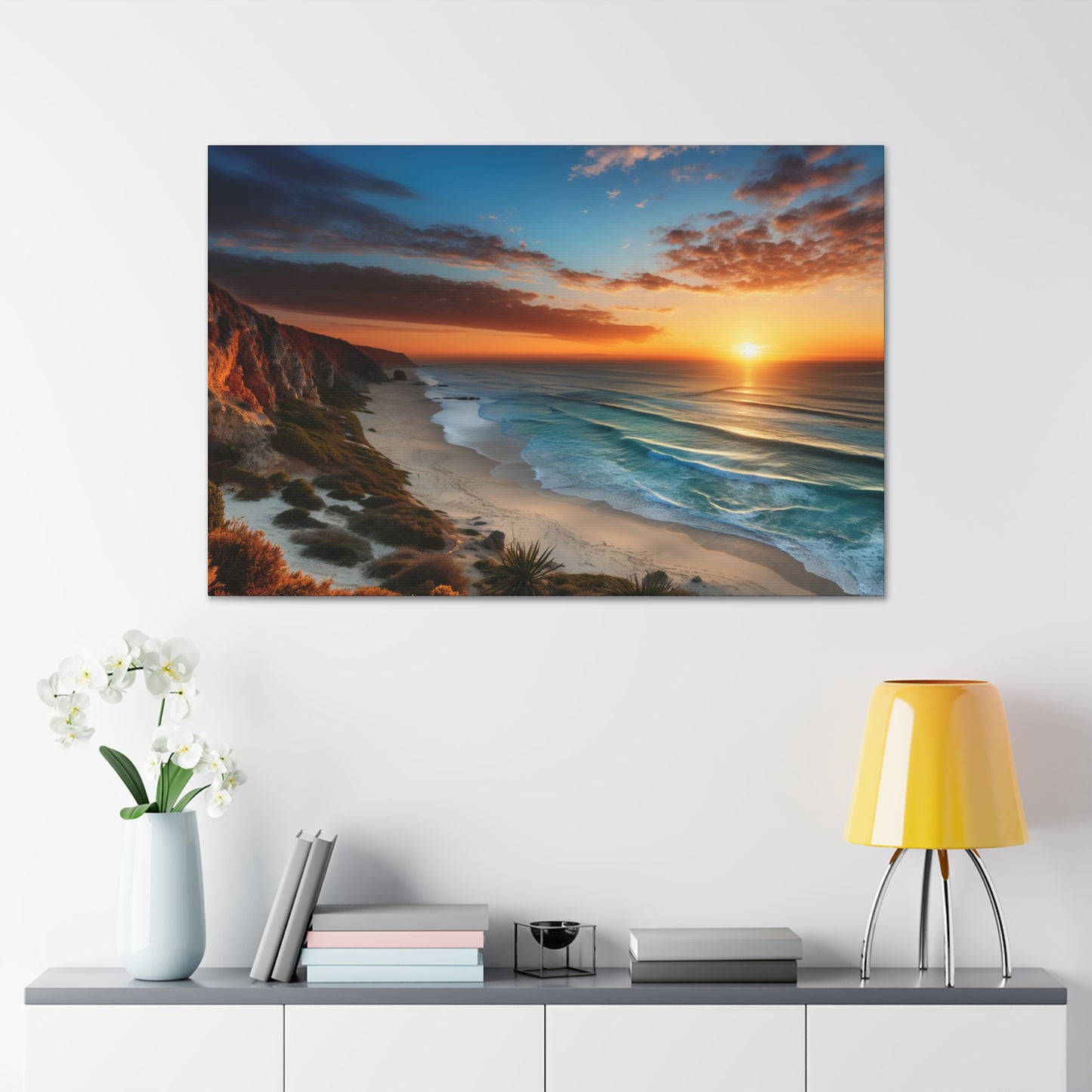 tropical sunset canvas art