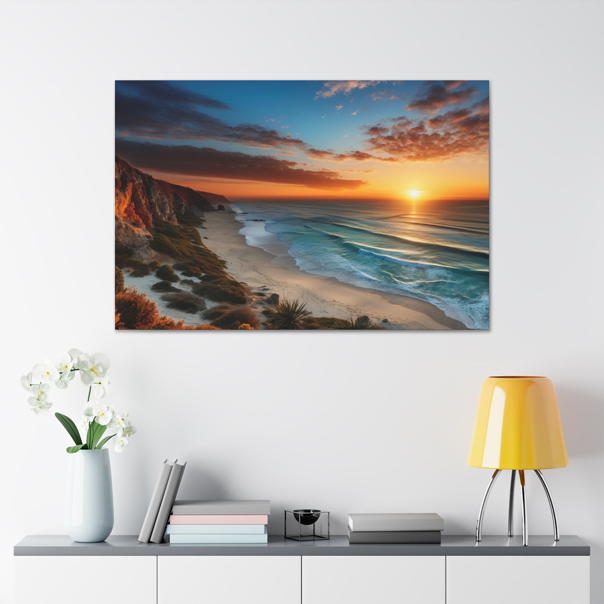 tropical sunset canvas art