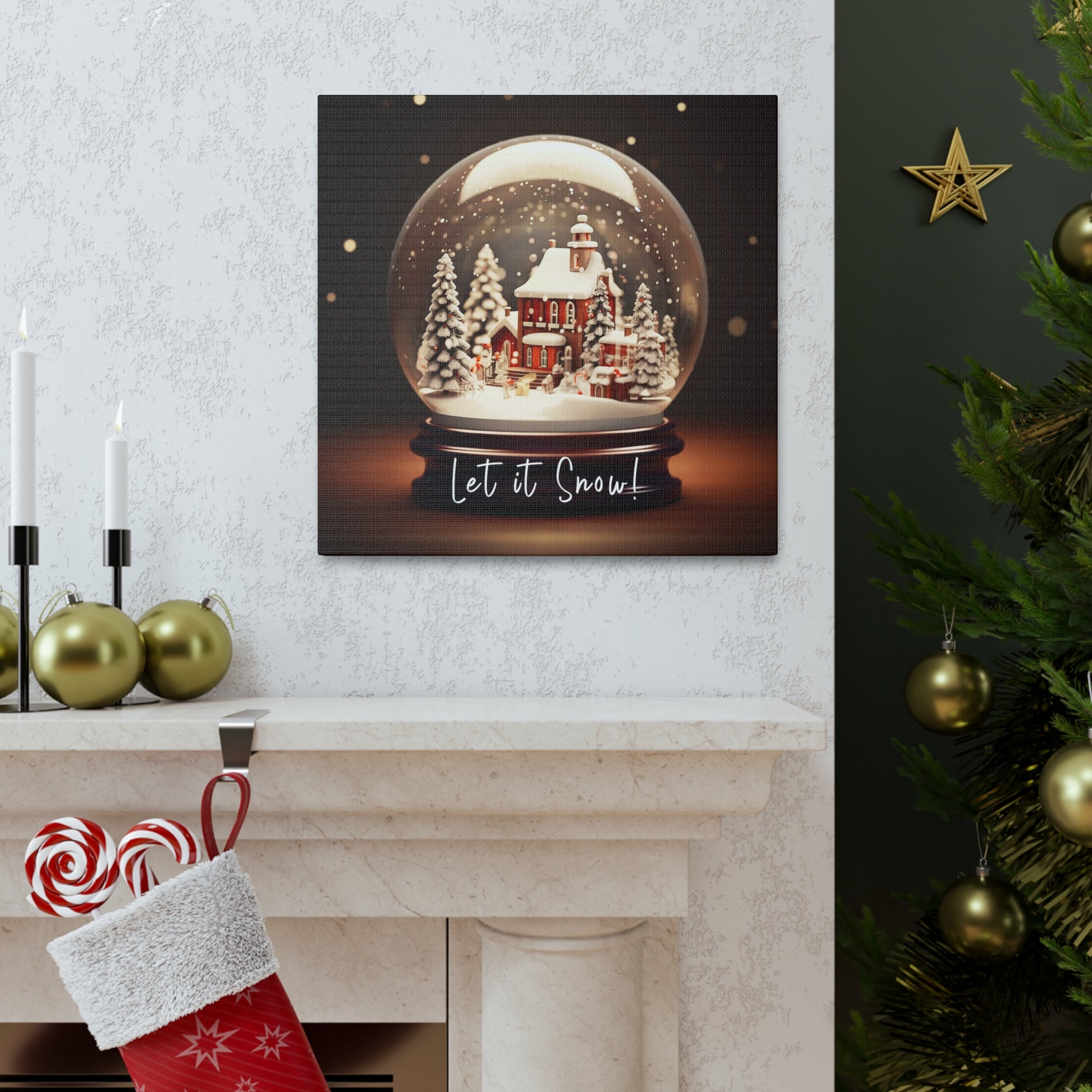 snow globe Christmas wall decor
