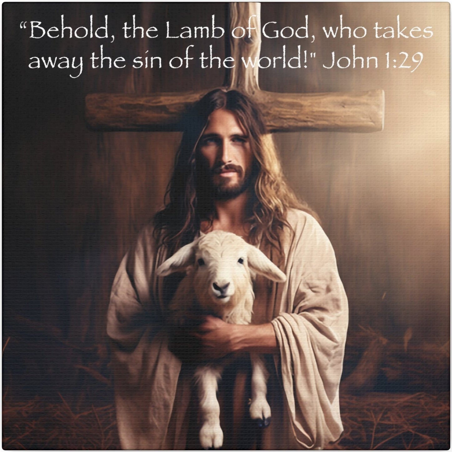 jesus cross lamb john 1:29 wall decor