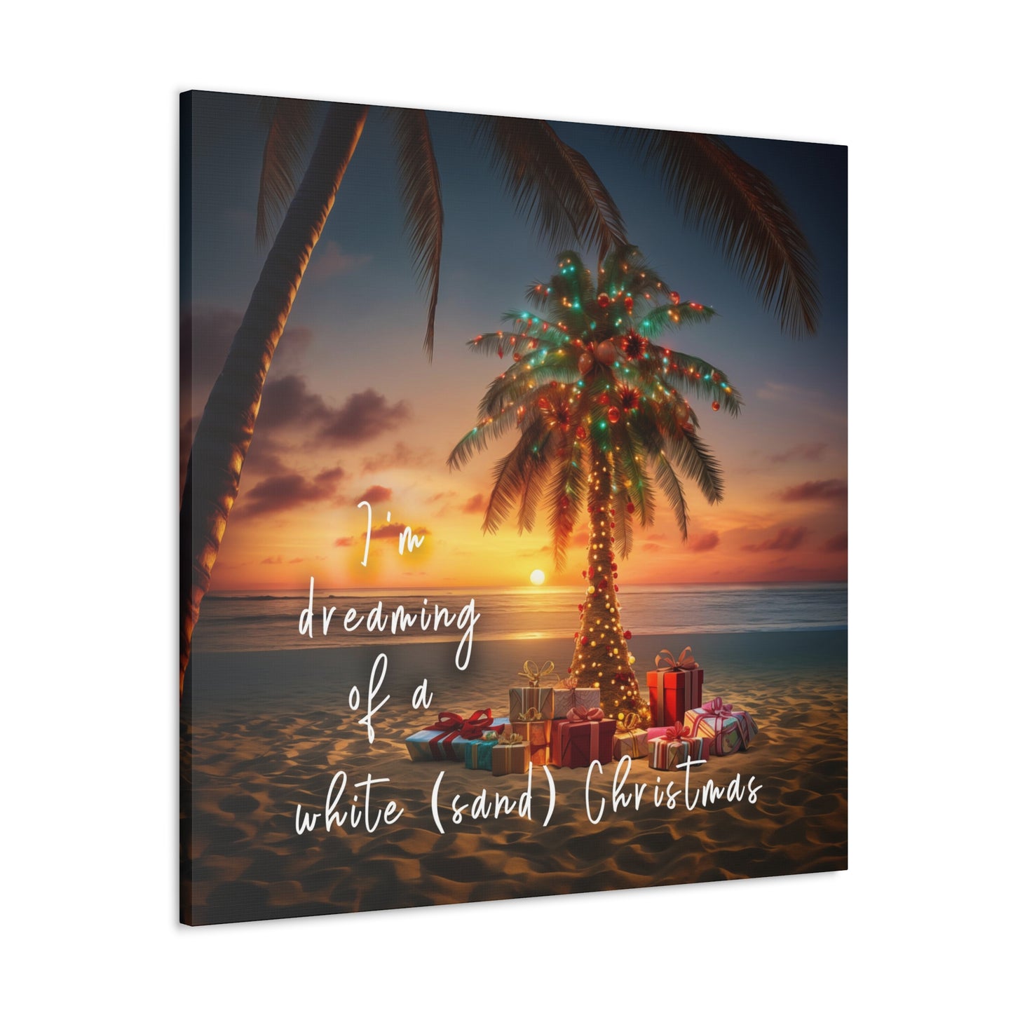 tropical Christmas tree canvas print