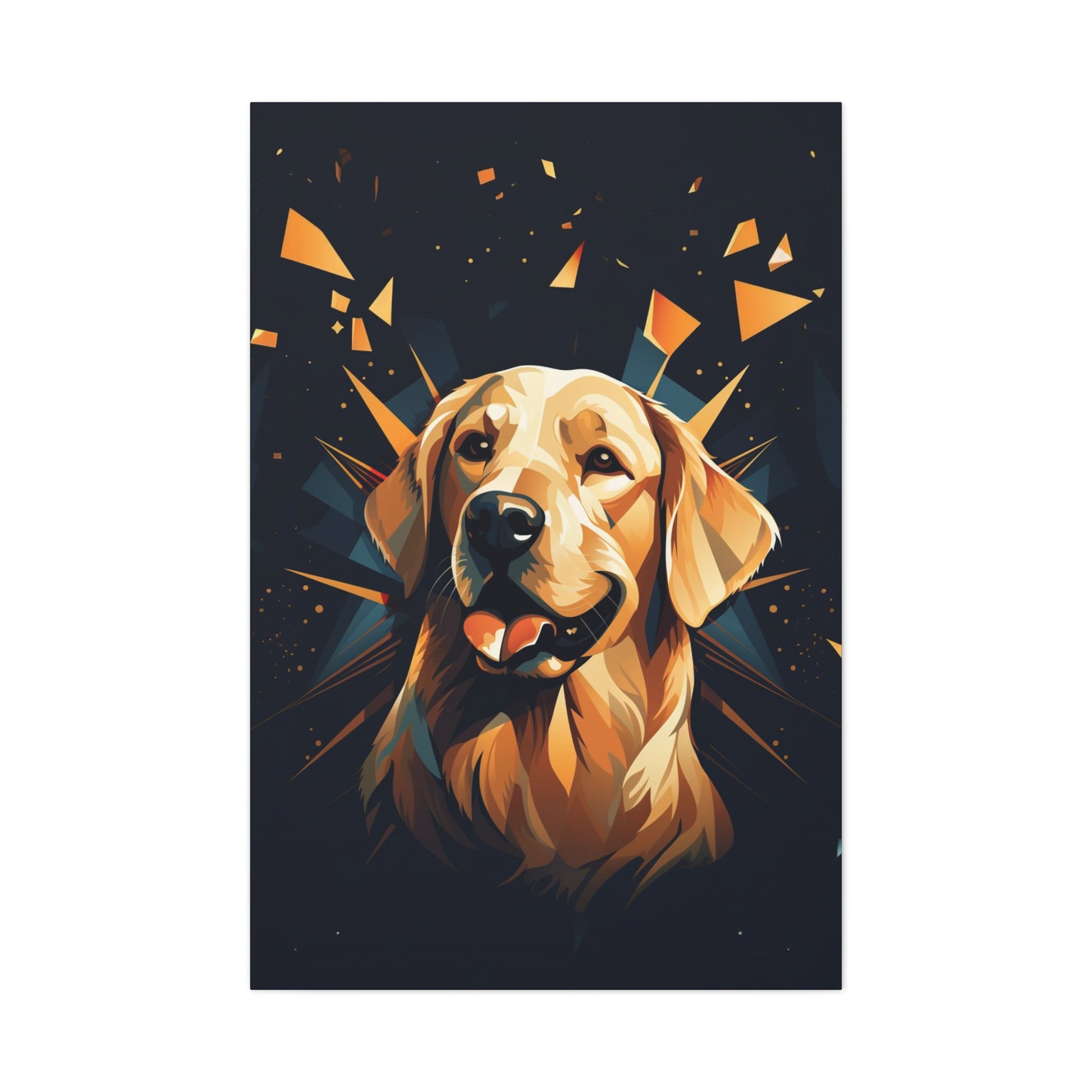 art deco golden retriever canvas prints