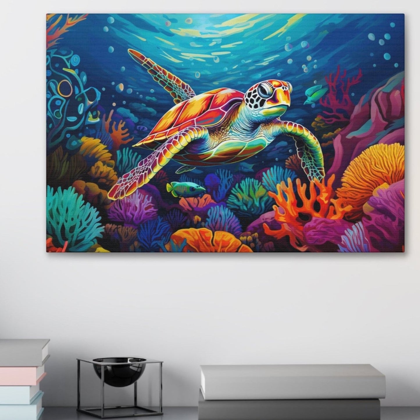 Art Deco sea turtle indoor decor