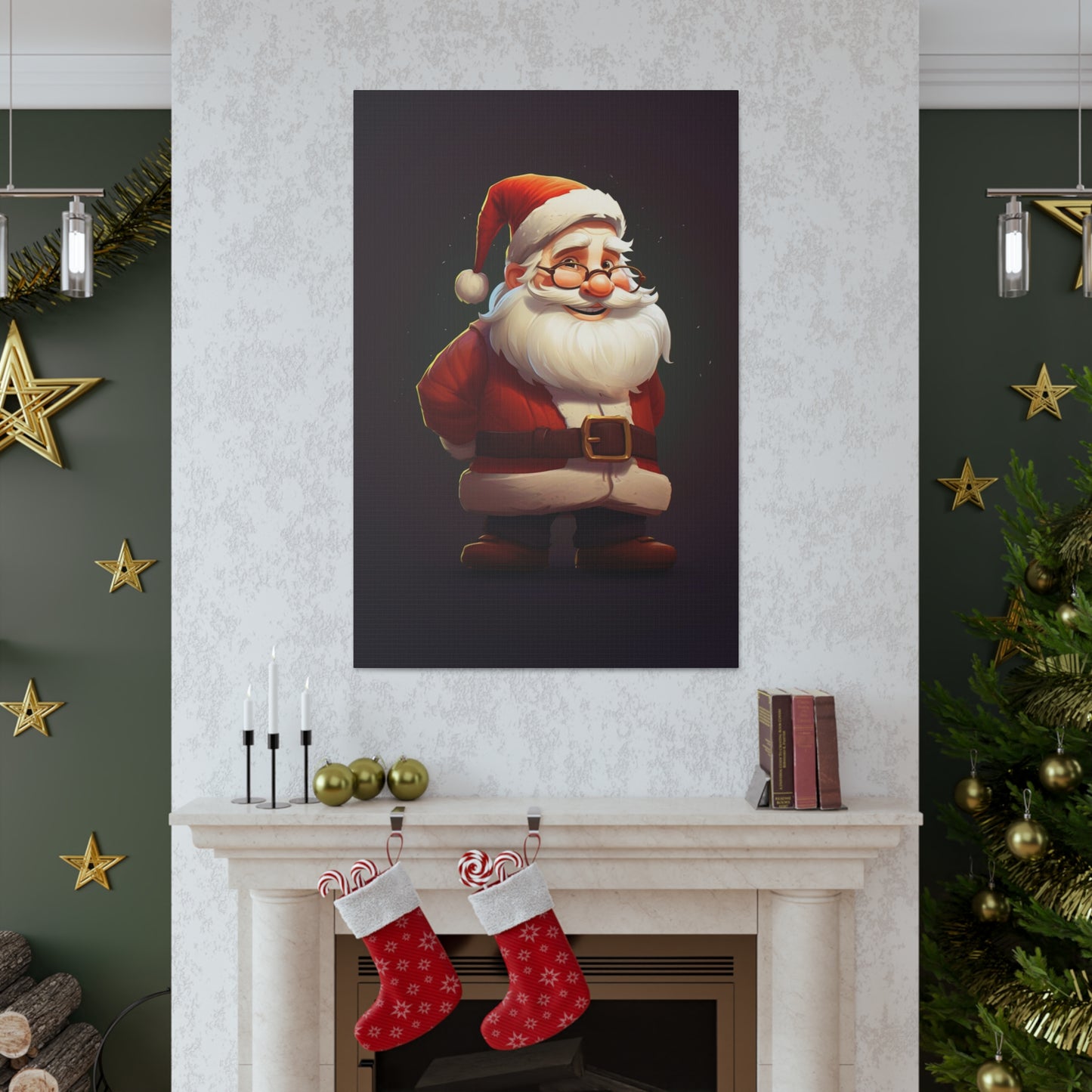 cartoon santa wall art decor