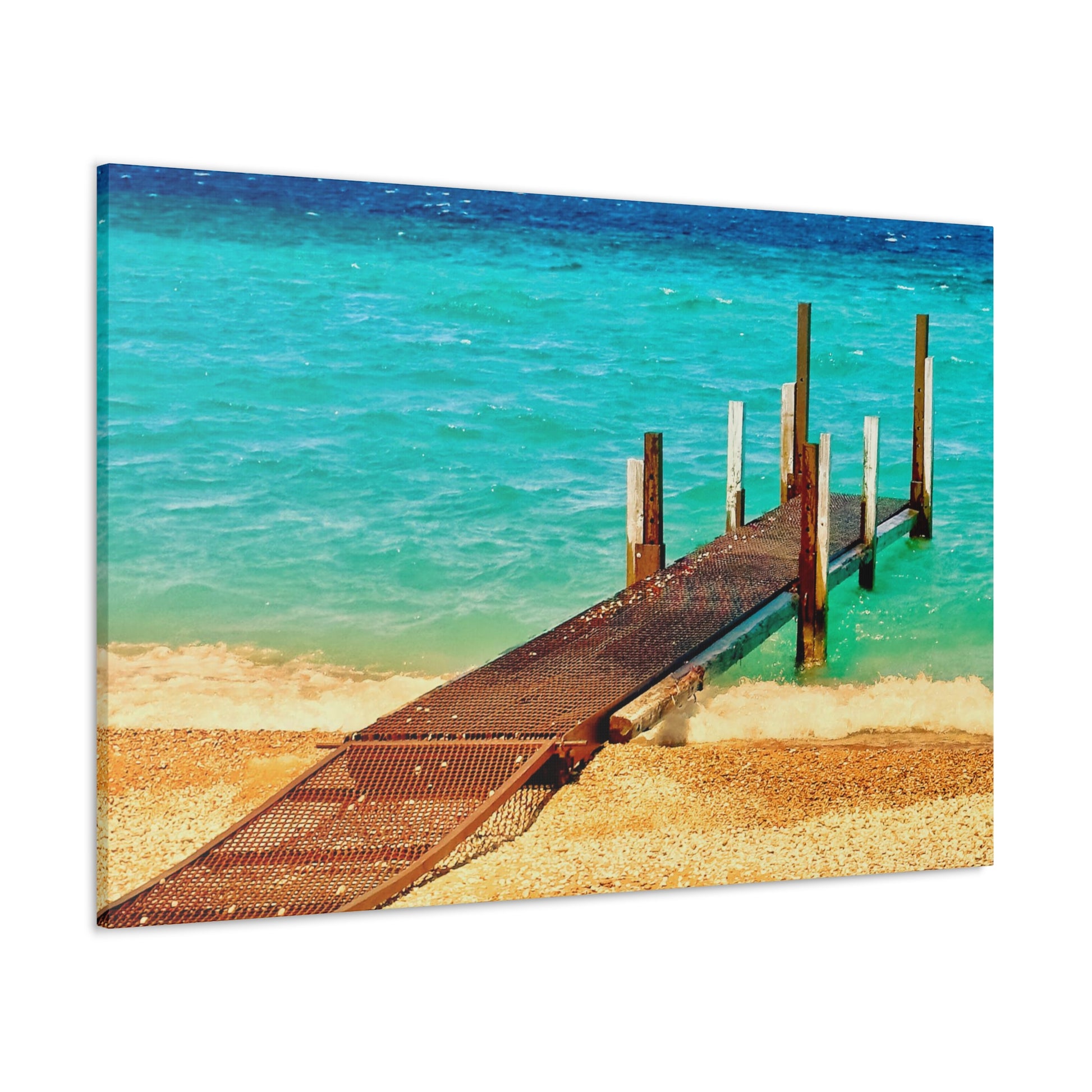rusty pier canvas print