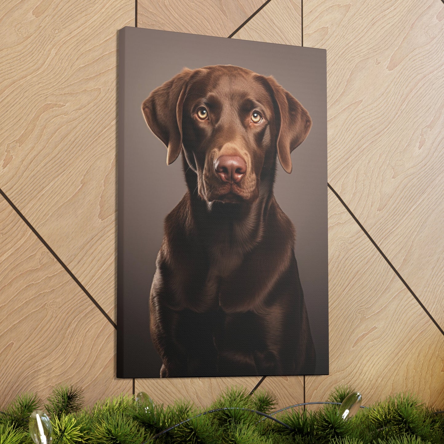 Chocolate Lab Portrait Canvas Print Aesthetic Chocolate Labrador Retrievers Wall Decor Art Prints Gifts Paintings