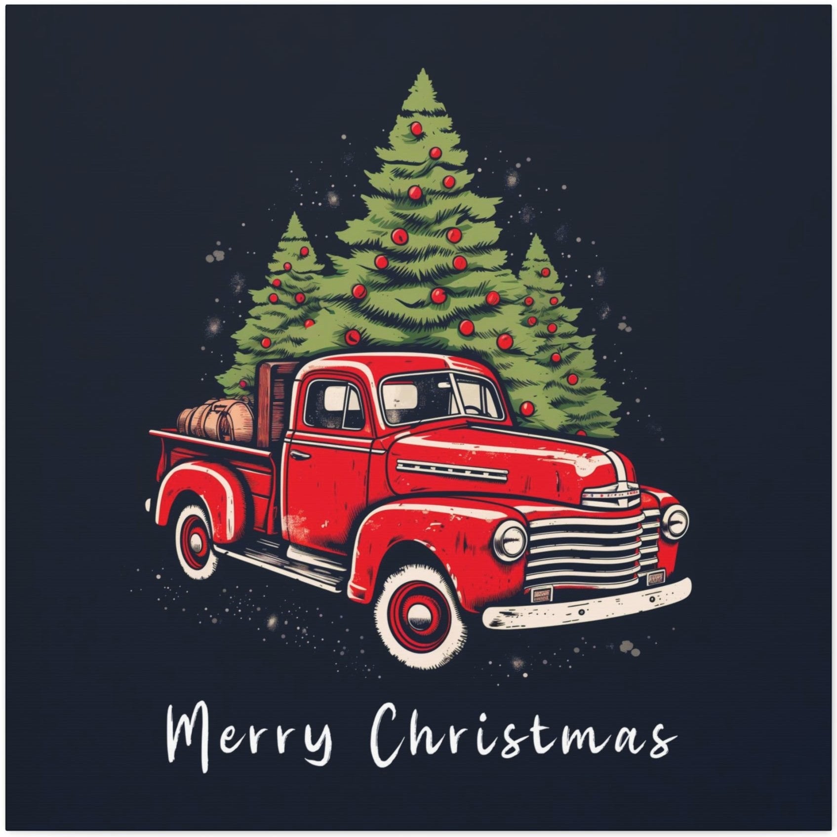 red christmas truck wall art decor