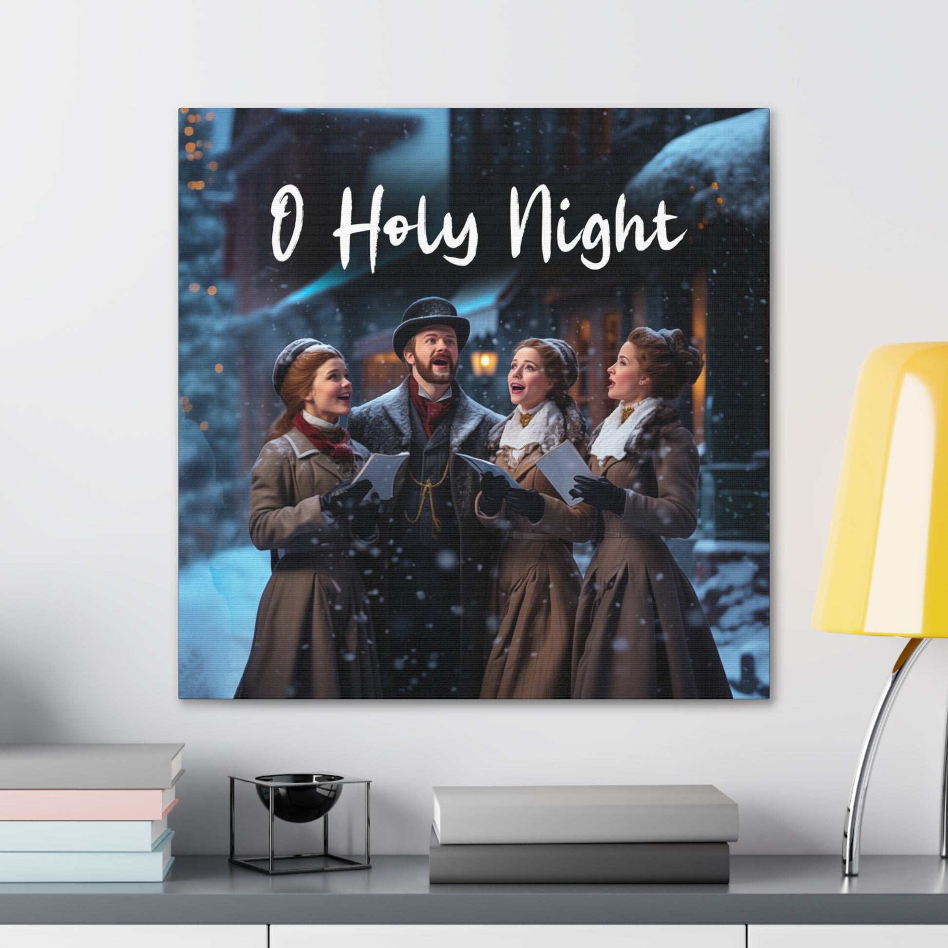 Christmas carolers wall poster