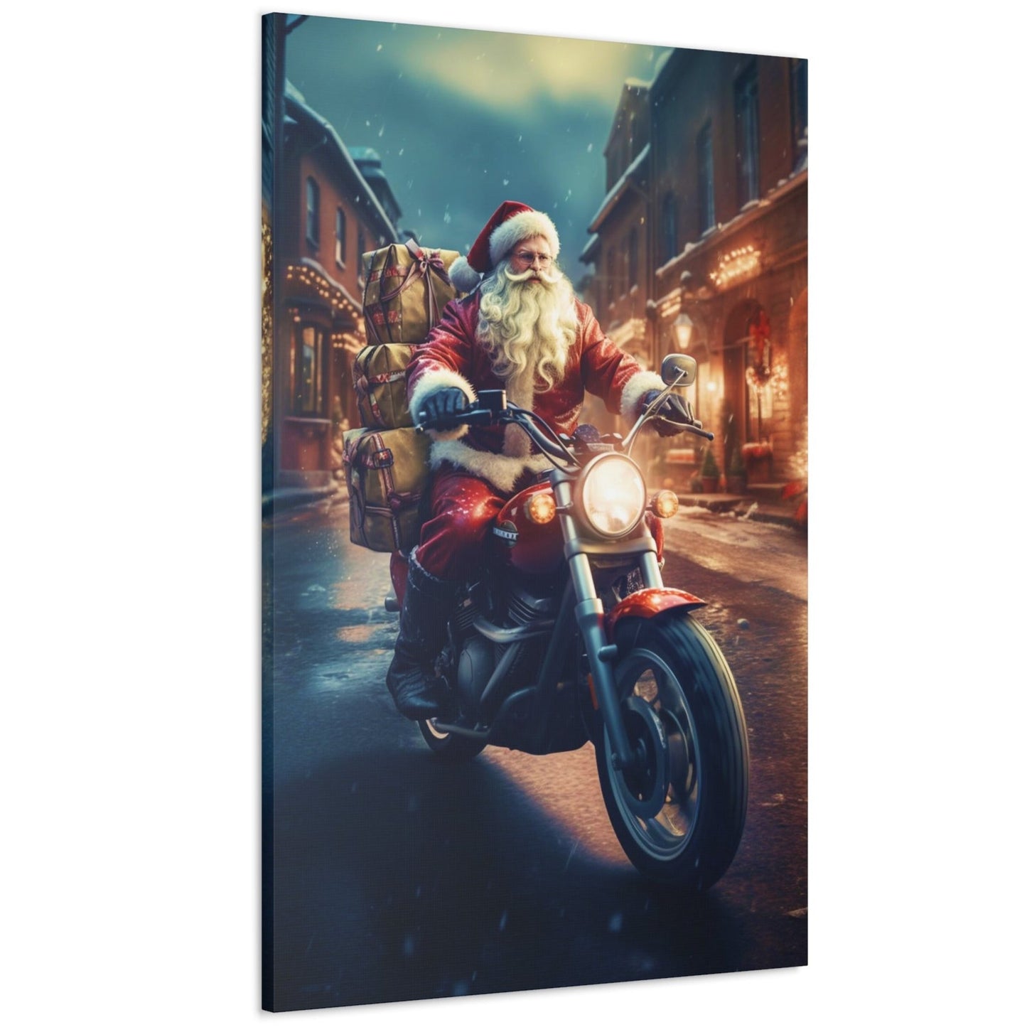 santa on motorcycle wall art decor
