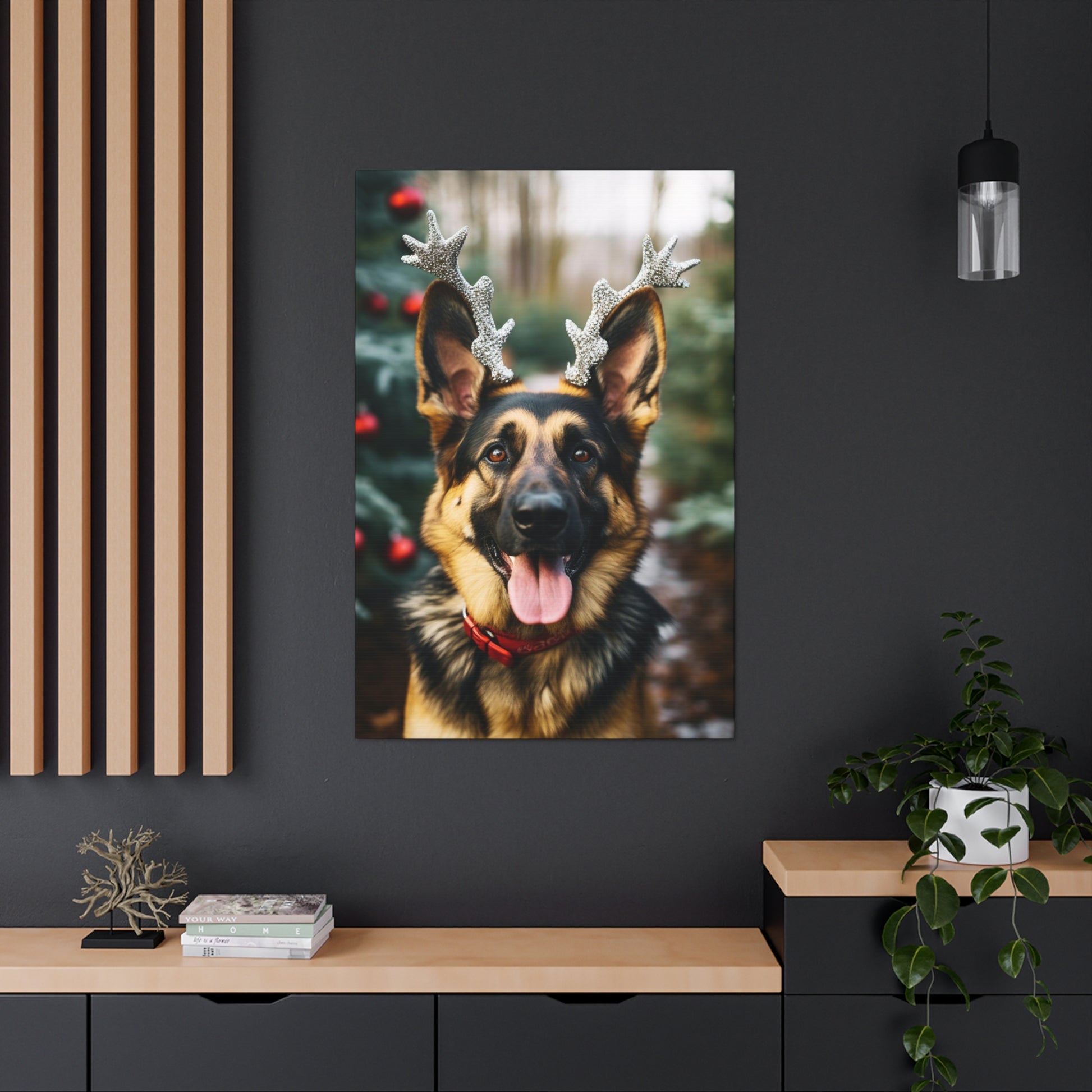 Christmas German Shepherd wall decor