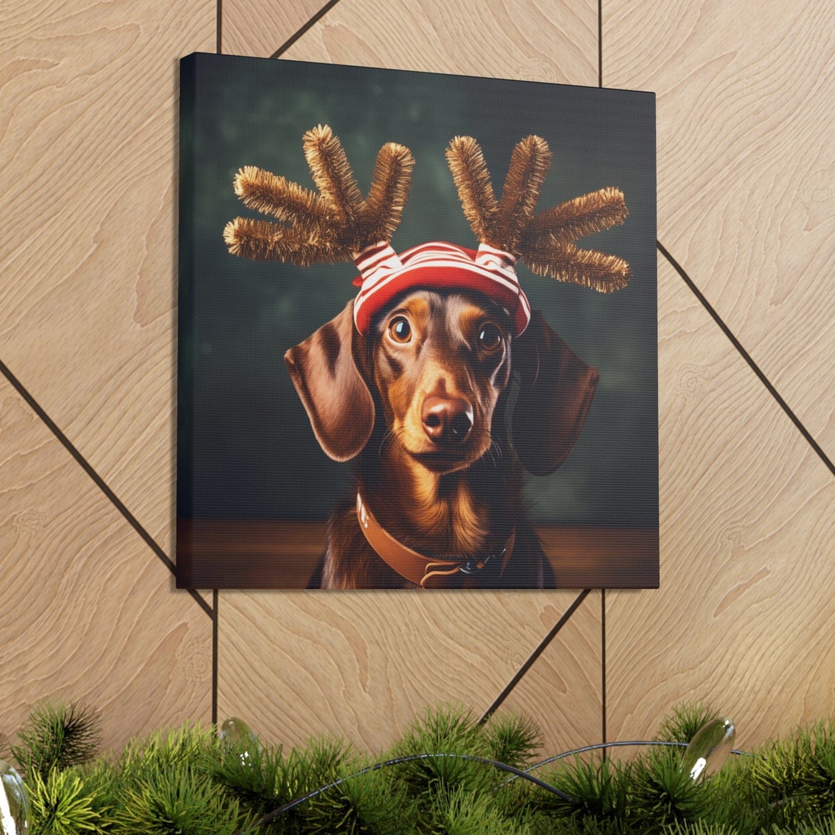 Christmas Dachshund canvas prints