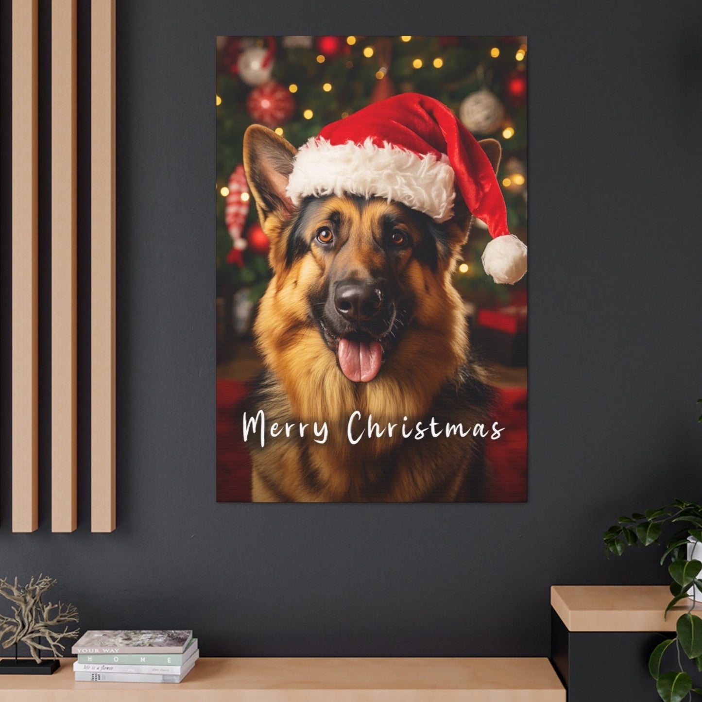 Christmas German Shepherds Merry Christmas wall decor
