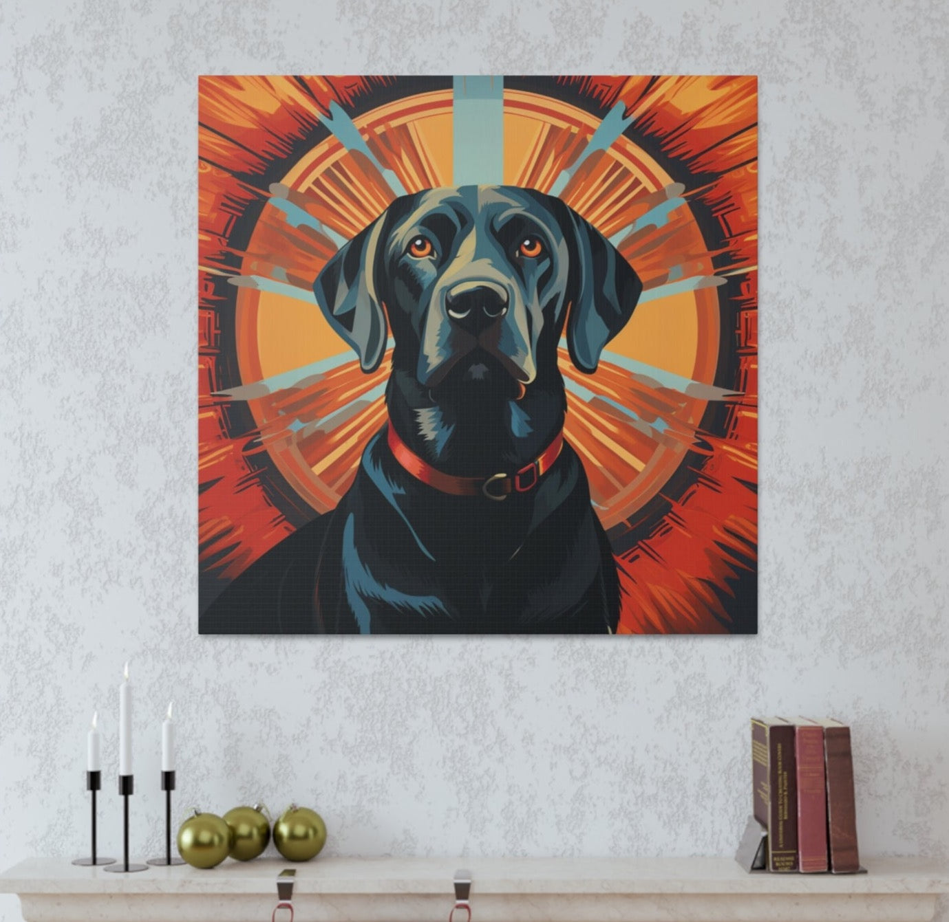 Black Lab art deco wall decor