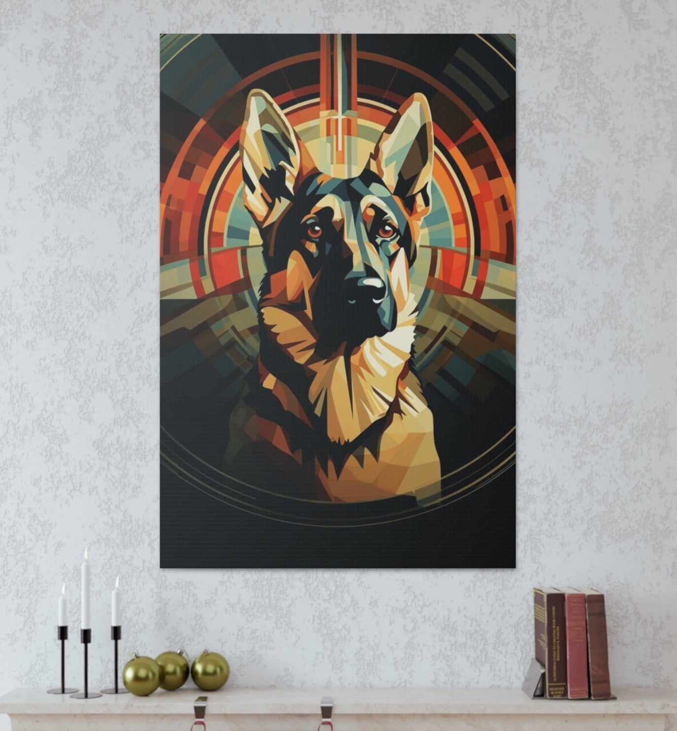 art deco German Shepherd art