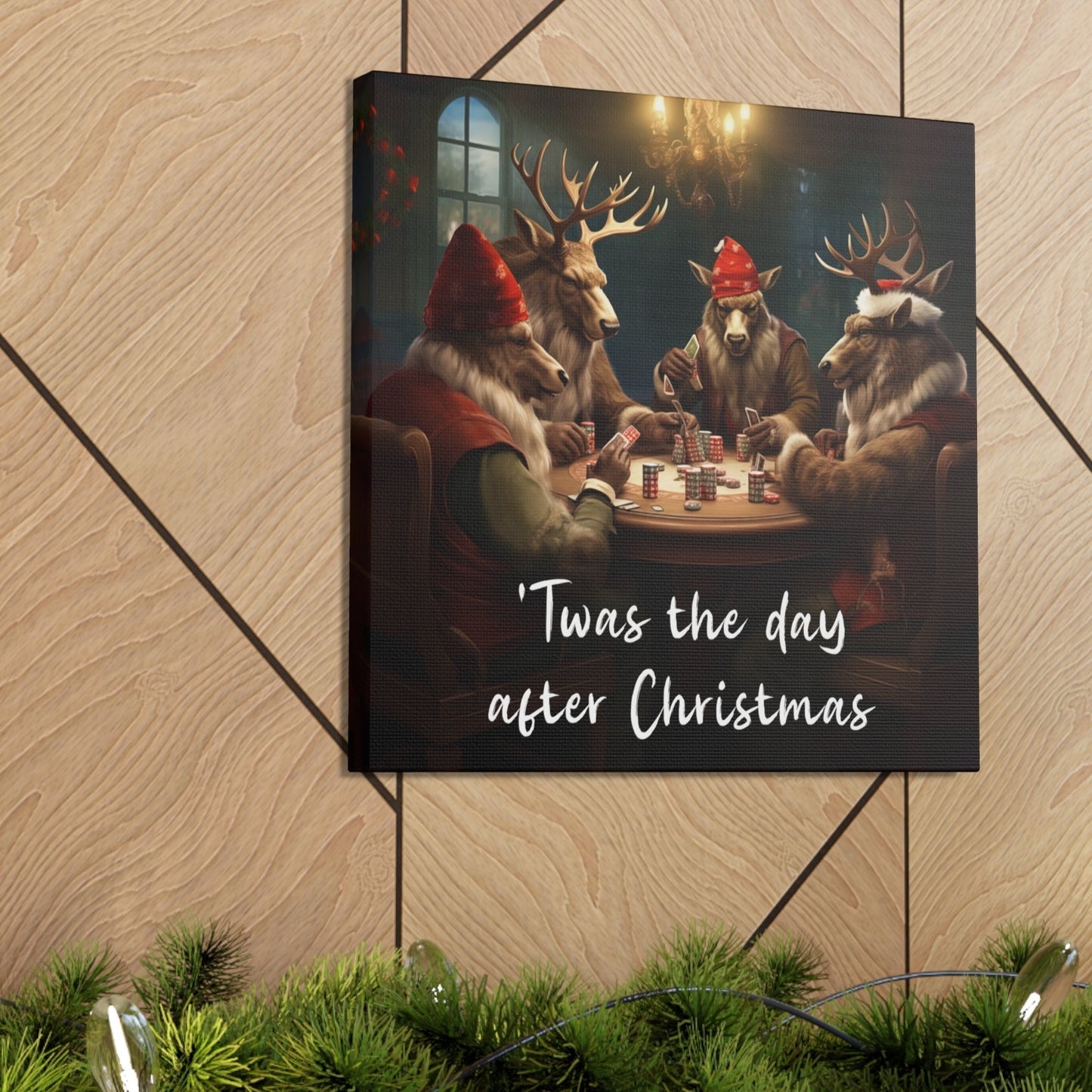 funny reindeer canvas print