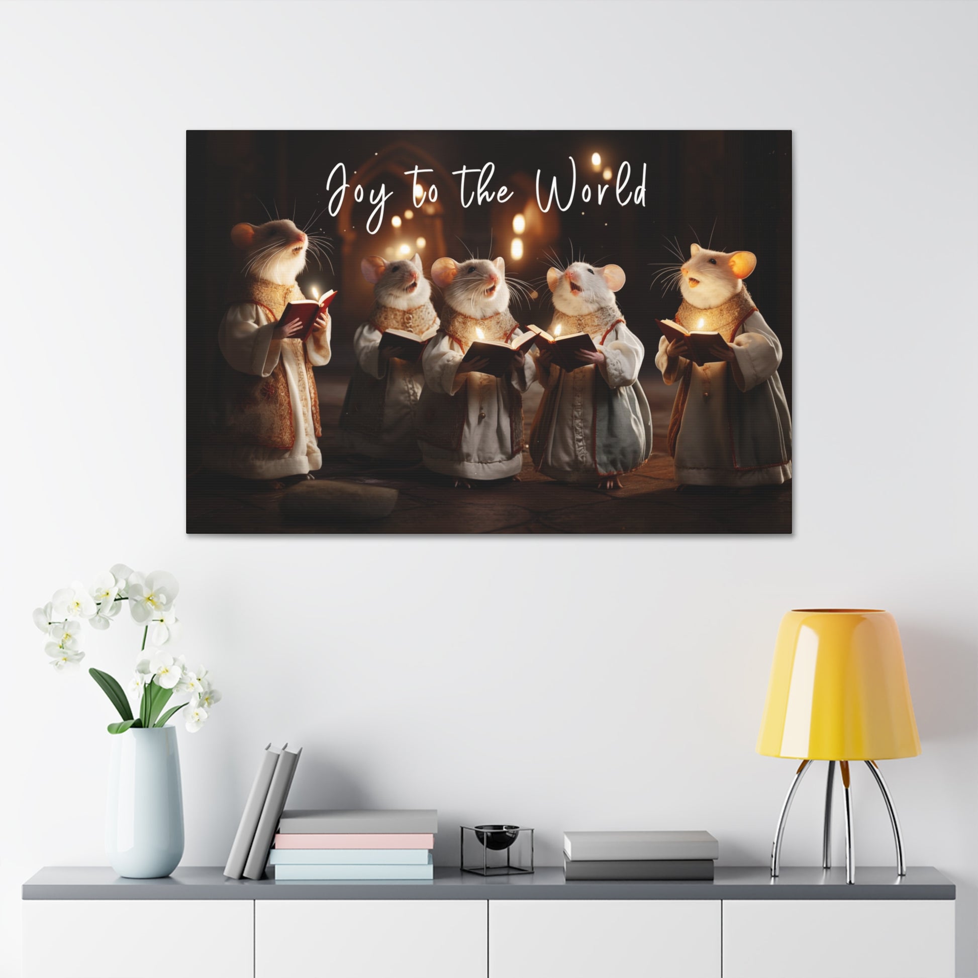 Christmas mouse wall poster Christmas mouse choir canvas print