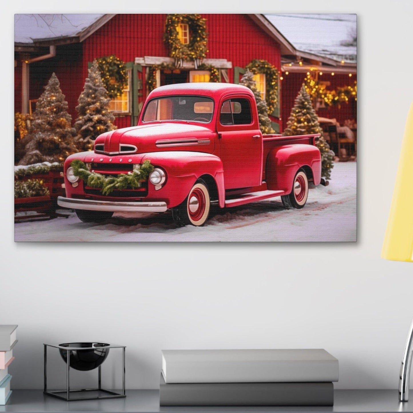 Christmas truck canvas prints