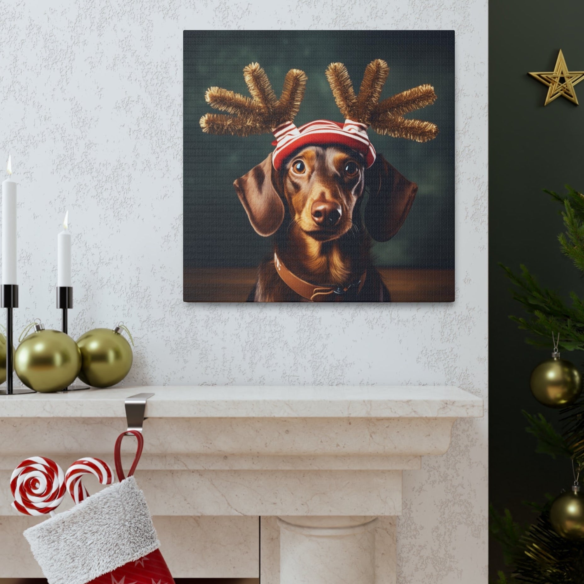 Christmas Dachshund wall decor