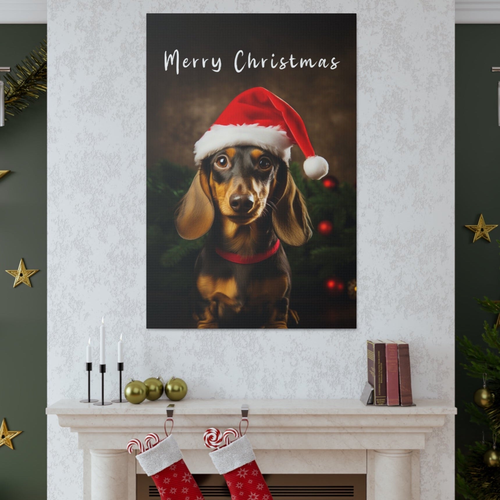 Christmas Dachshund canvas prints