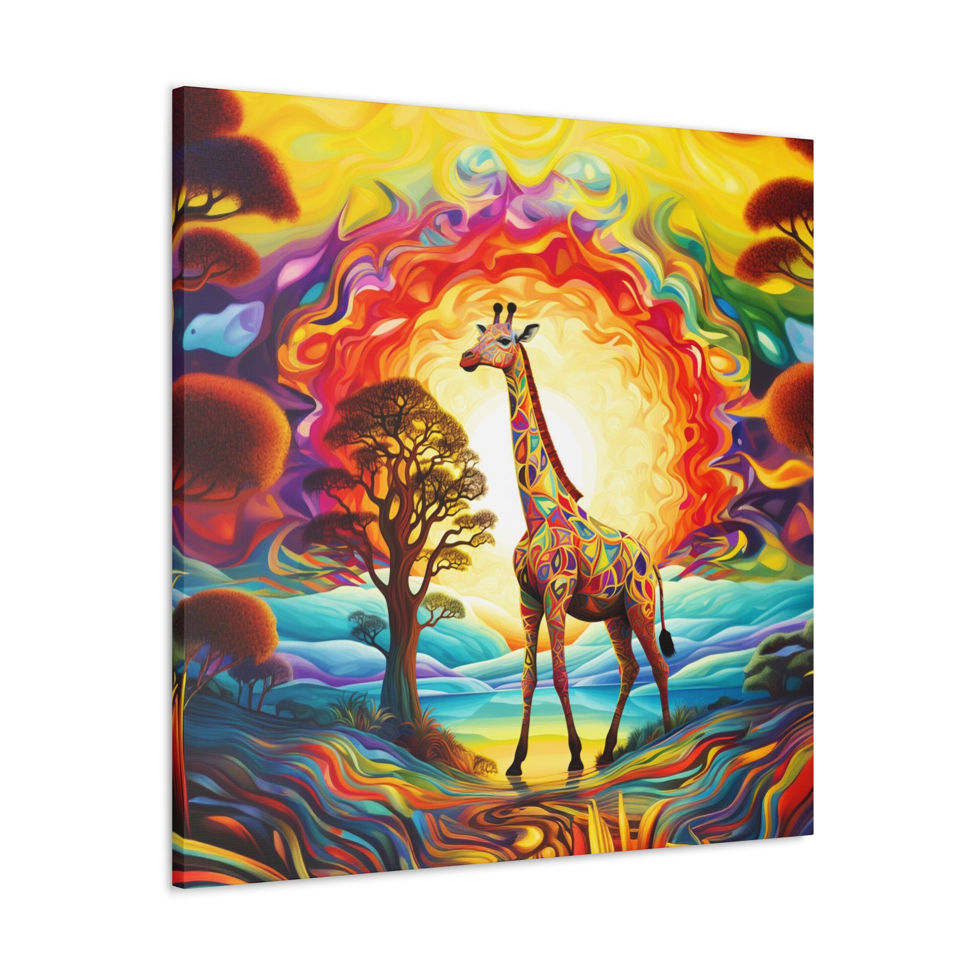 colorful giraffes wall decor