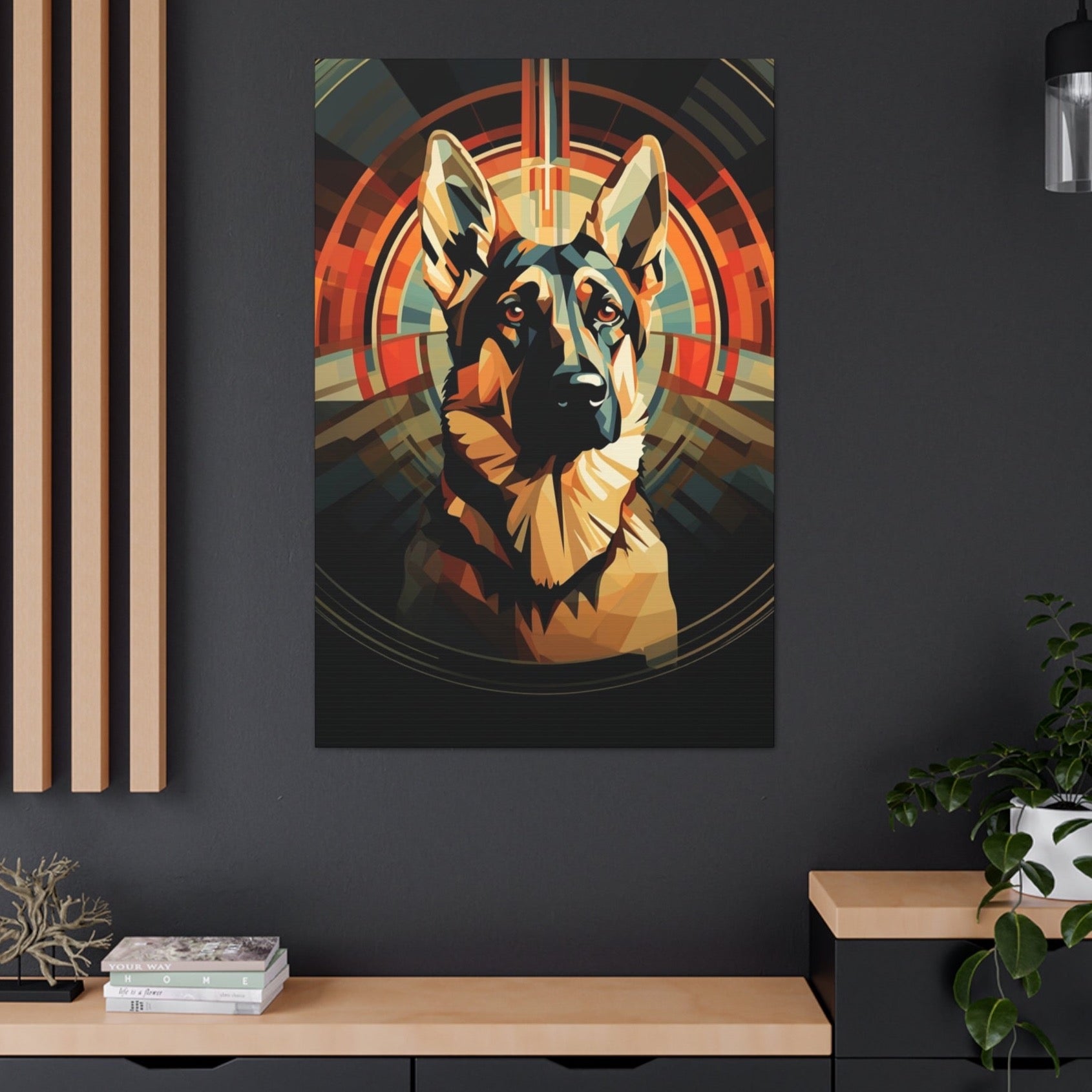 German Shepherd art deco decor