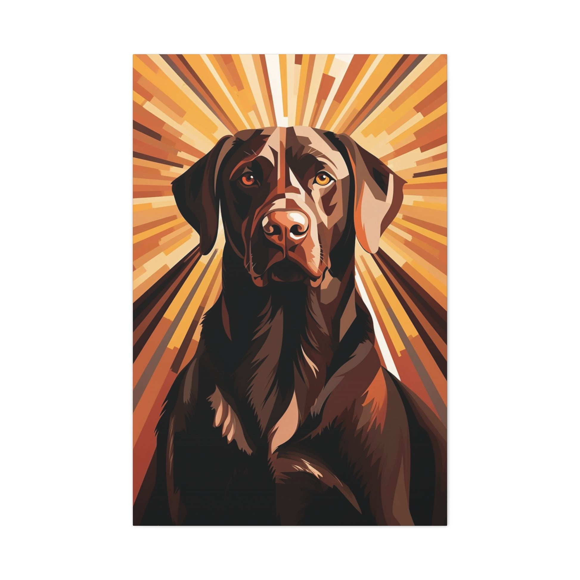 art deco chocolate lab canvas prints