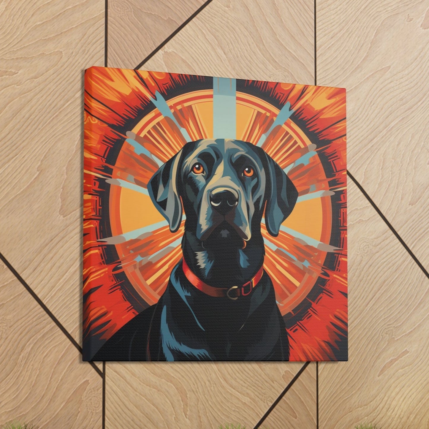 art deco Black Lab dog art prints