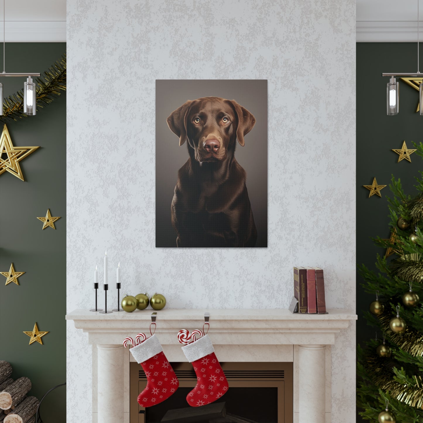 Chocolate Lab Portrait Canvas Print Aesthetic Chocolate Labrador Retrievers Wall Decor Art Prints Gifts Paintings