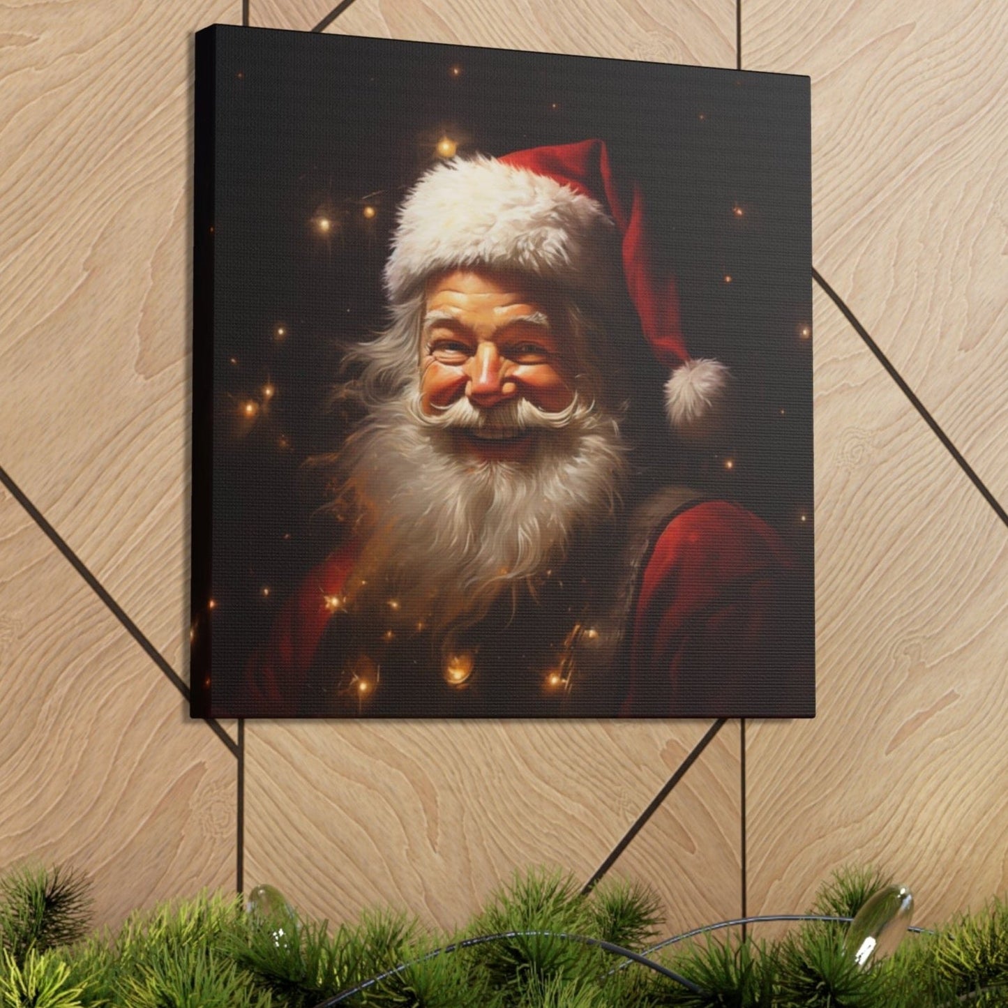 Santa Claus smiling Christmas art print