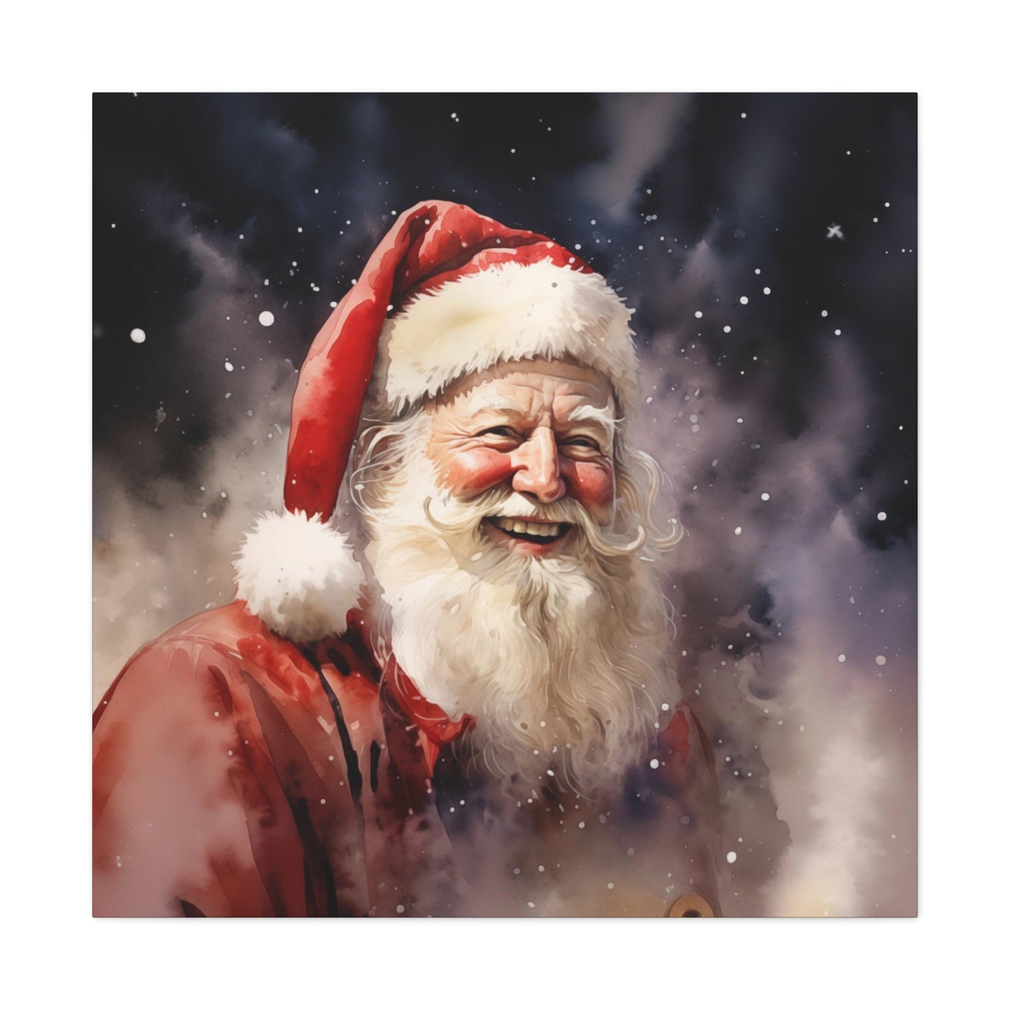 Santa Claus wall art, watercolor Santa Claus canvas print