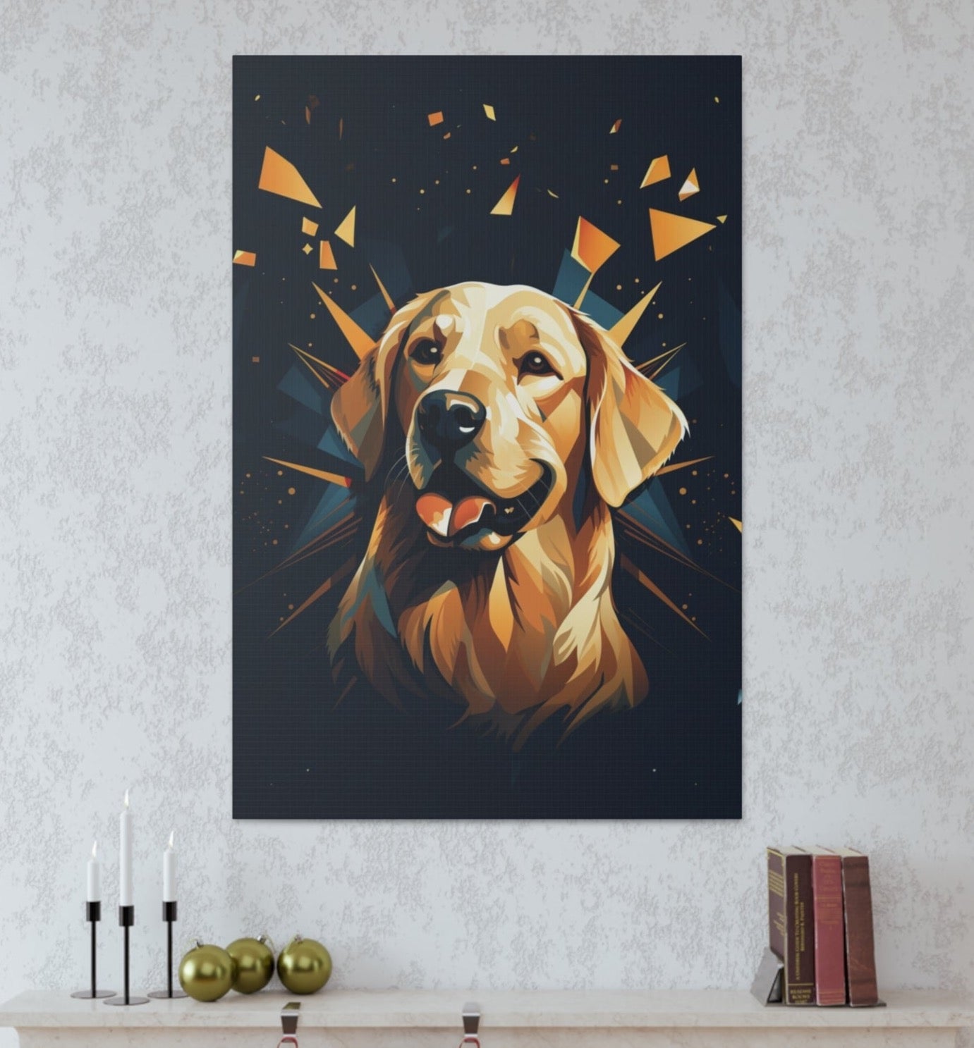 golden retriever art deco wall decor