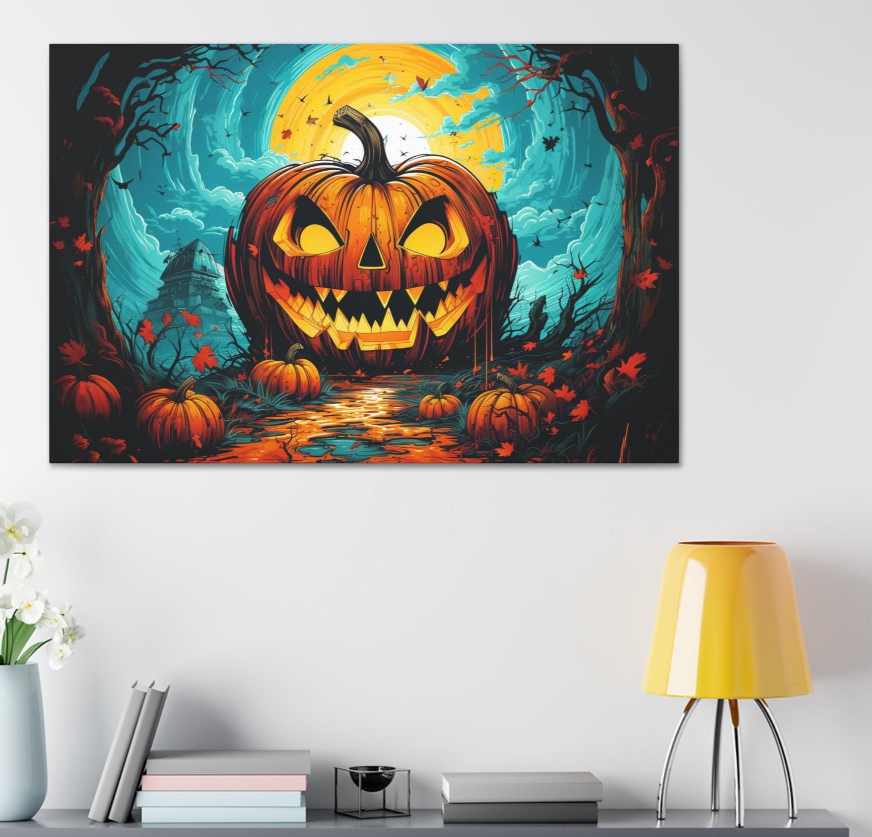 Halloween wall decor pop art jack-o-lantern