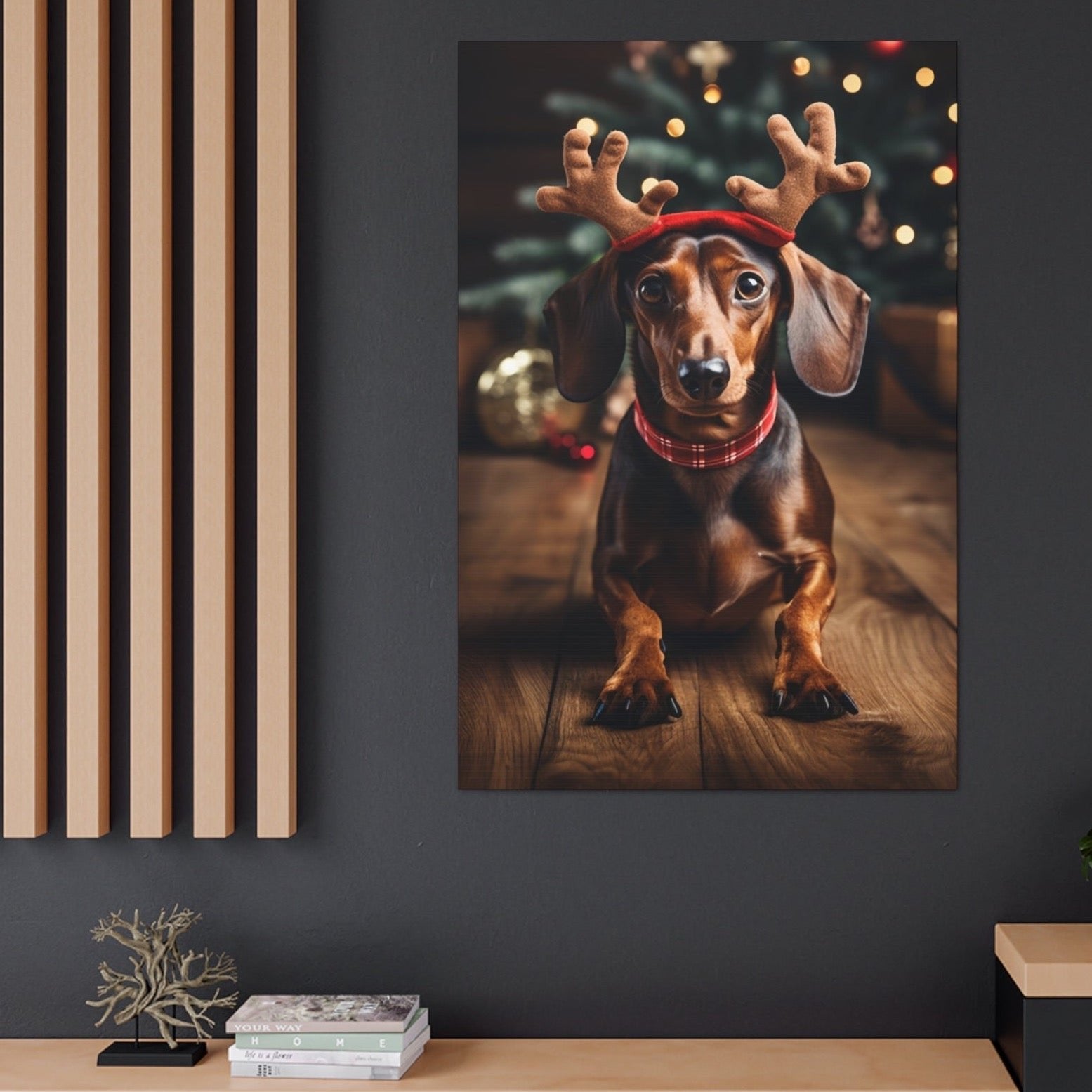 Christmas Dachshund canvas prints