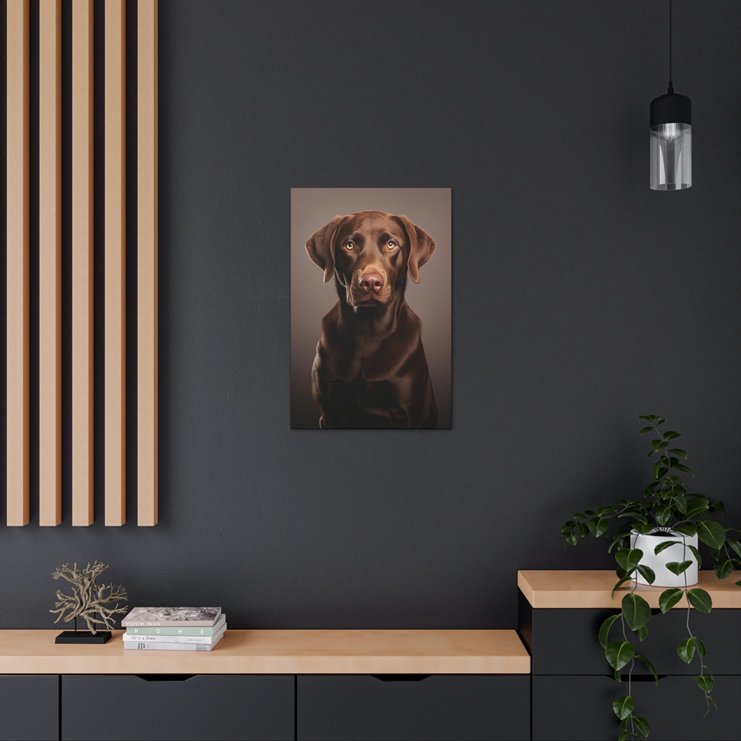 Chocolate Lab Portrait Canvas Print Aesthetic Chocolate Labrador Retrievers Wall Decor Art Prints Gifts Paintings