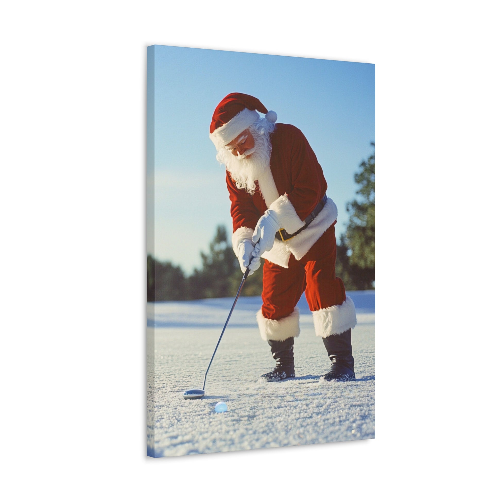 santa claus playing golf aesthetic picture