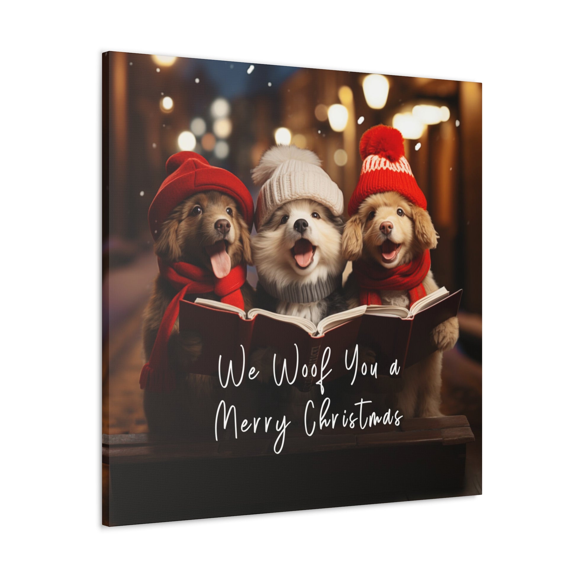 dog Christmas carolers wall decor