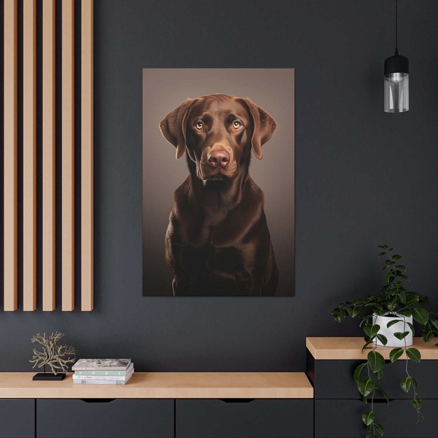 Chocolate Lab Portrait Canvas Print Aesthetic Chocolate Labrador Retrievers Wall Decor Art Prints Gifts Paintings
