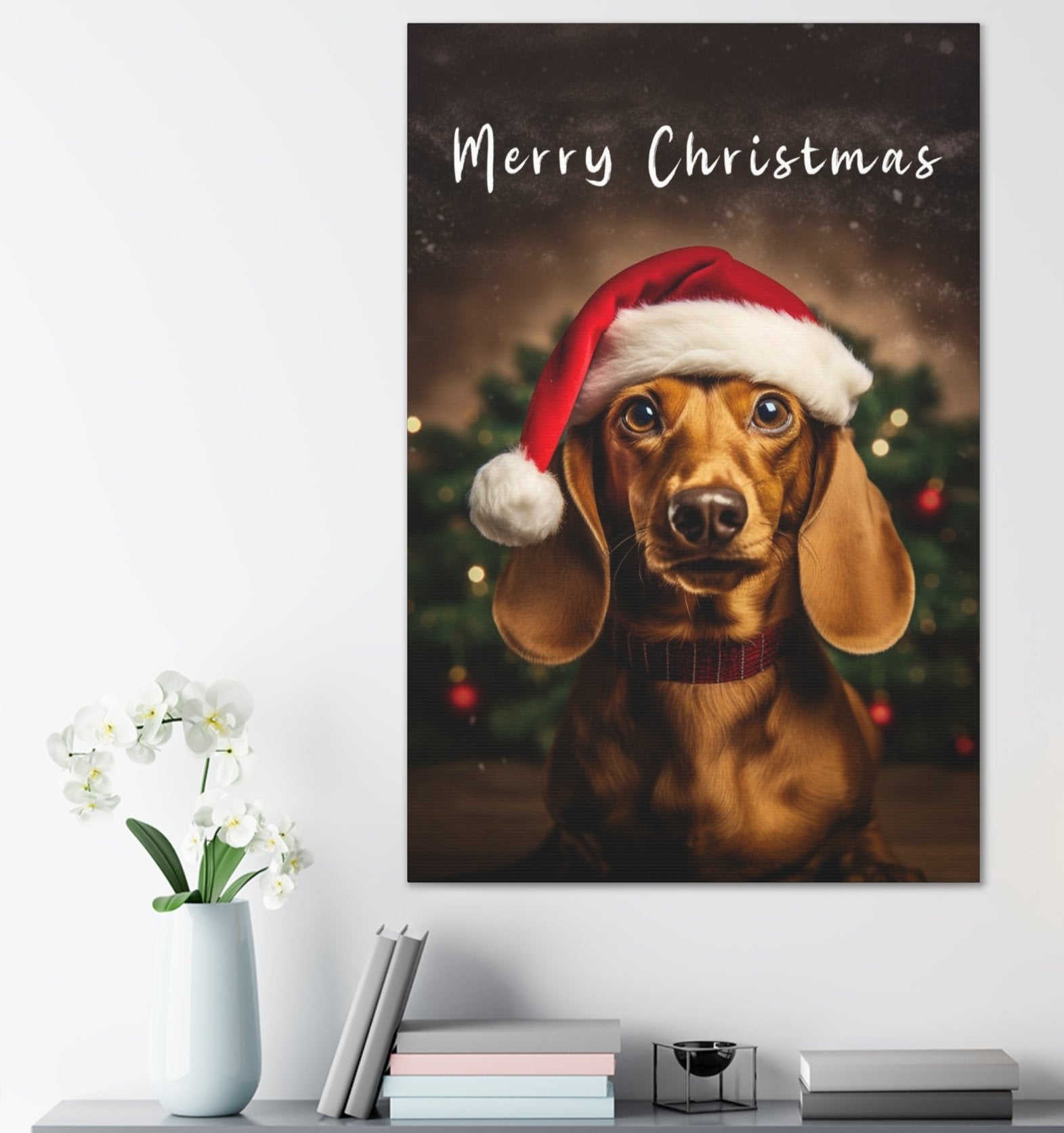 Christmas Dachshund canvas prints