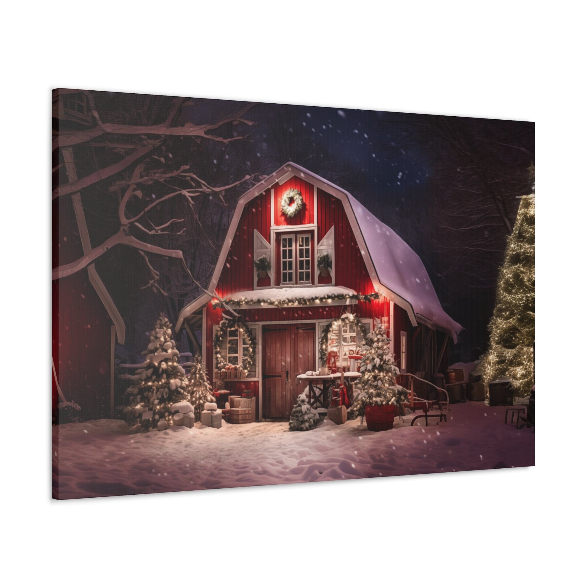 christmas red barn wall decor
