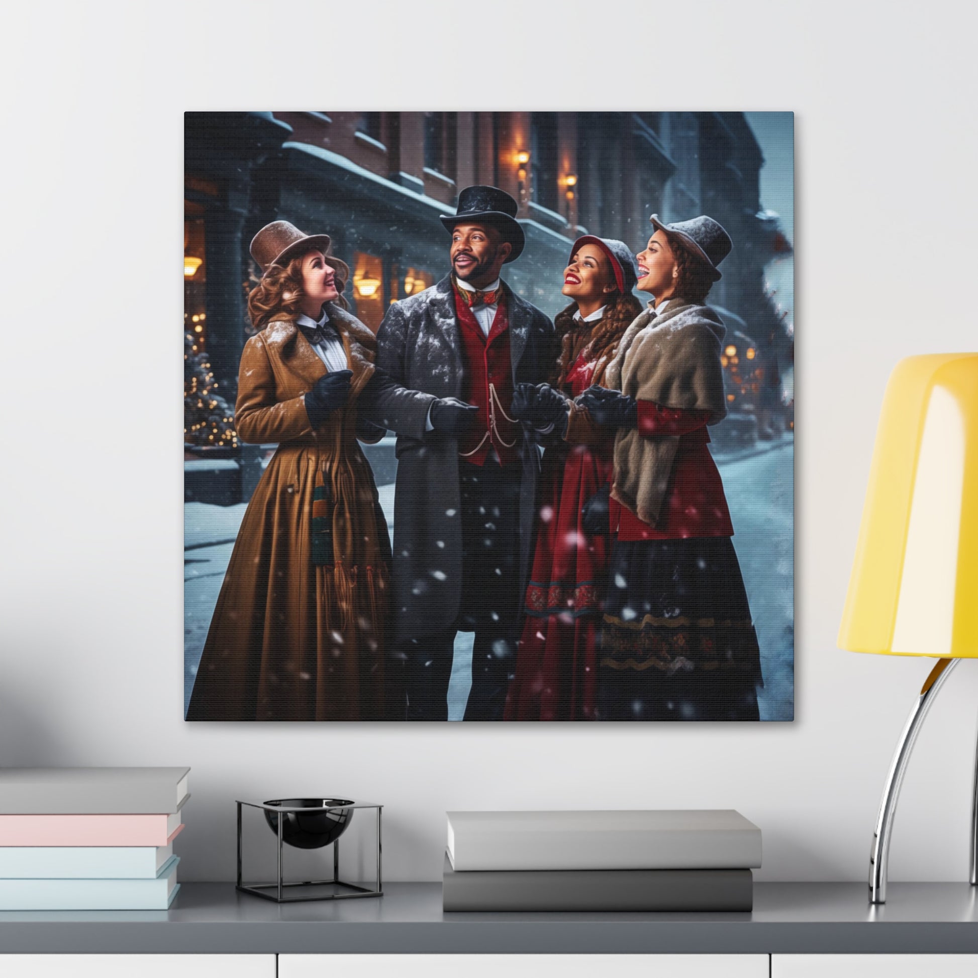 Victorian carolers canvas prints