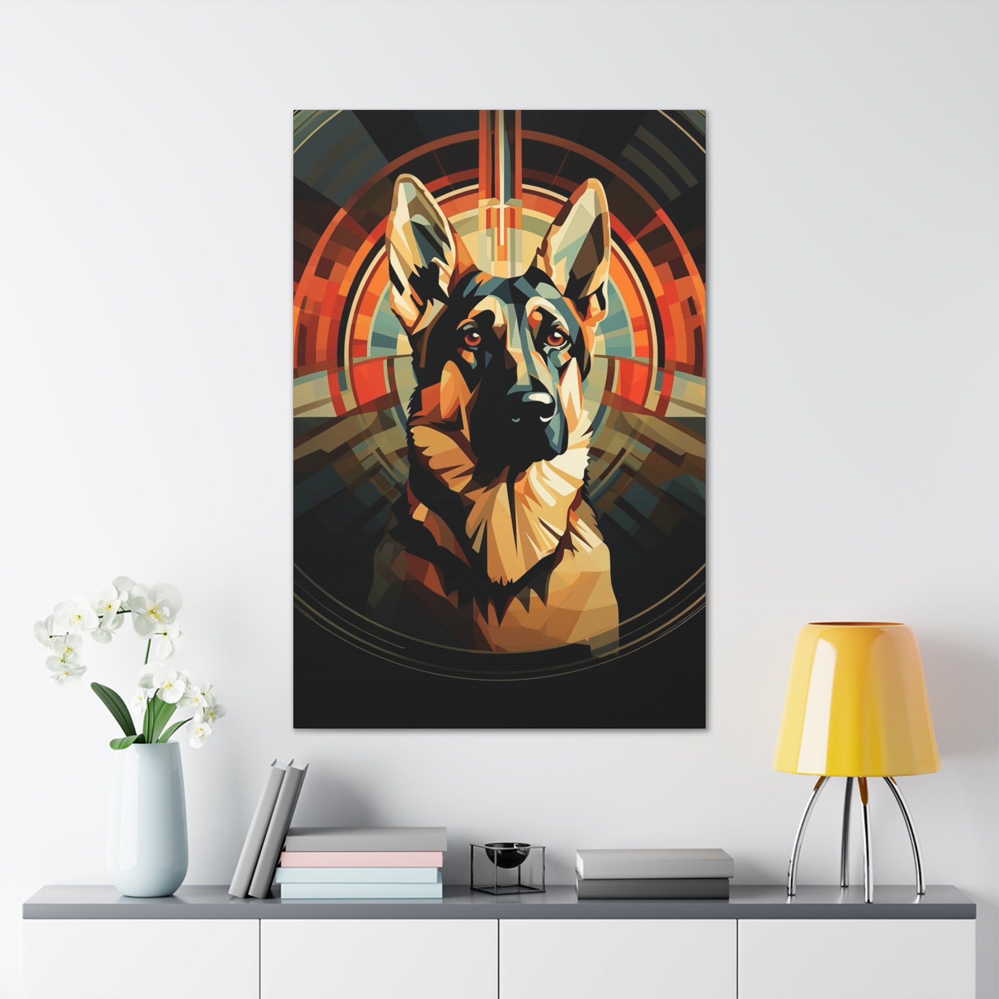 German Shepherd art deco wall art