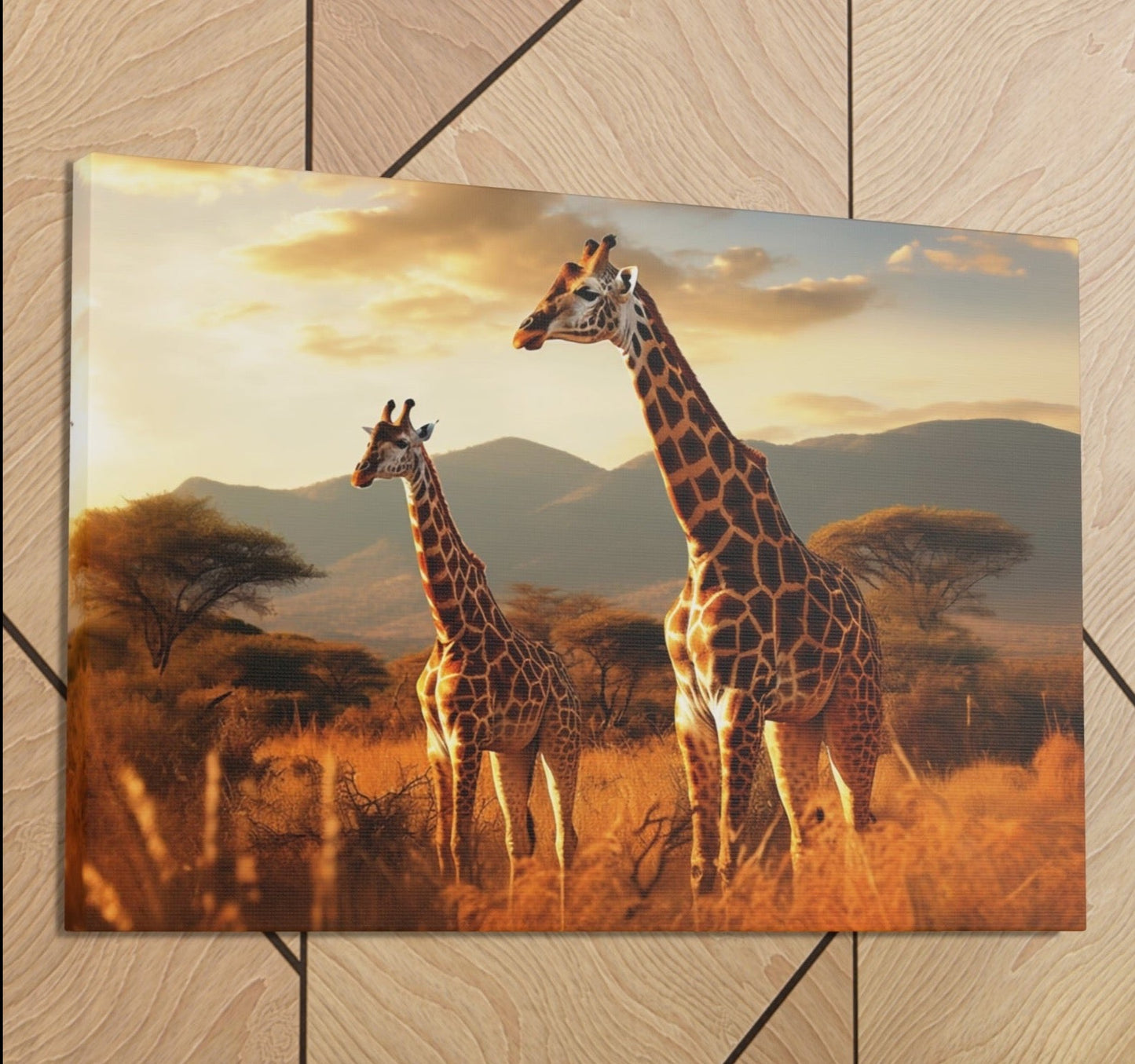 african giraffe painting wall decor