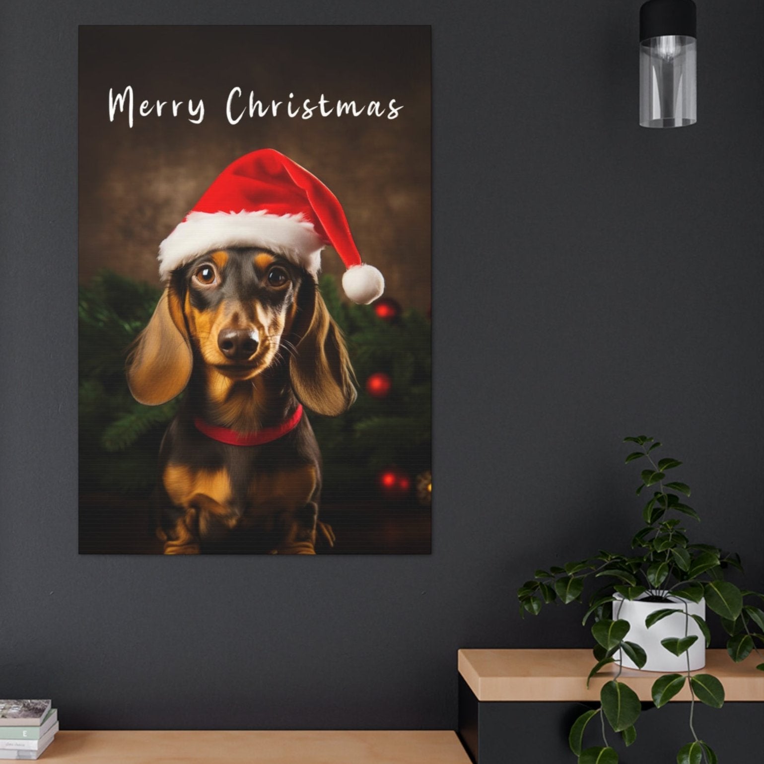 Christmas Dachshund canvas prints