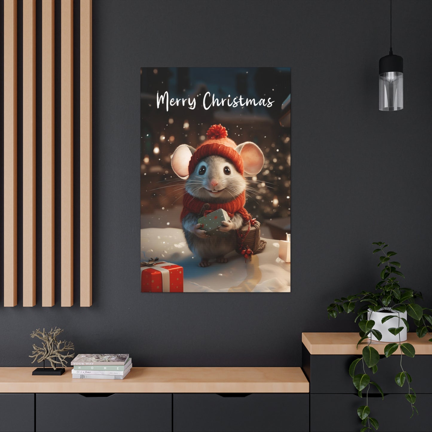 merry Christmas mouse wall decor