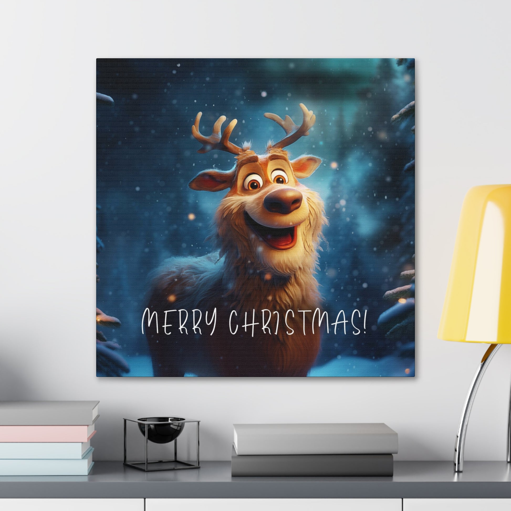 reindeer merry Christmas art prints, Merry Christmas wall decor reindeer