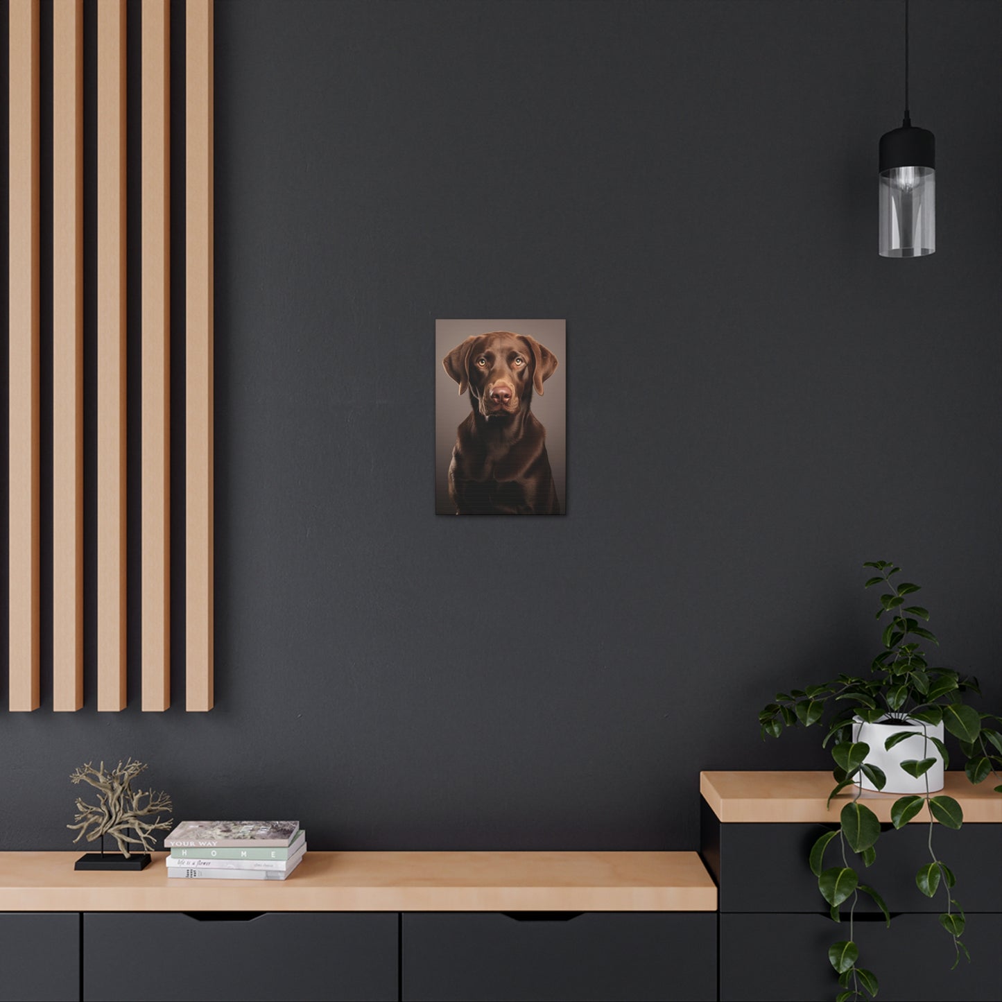 Chocolate Lab Portrait Canvas Print Aesthetic Chocolate Labrador Retrievers Wall Decor Art Prints Gifts Paintings