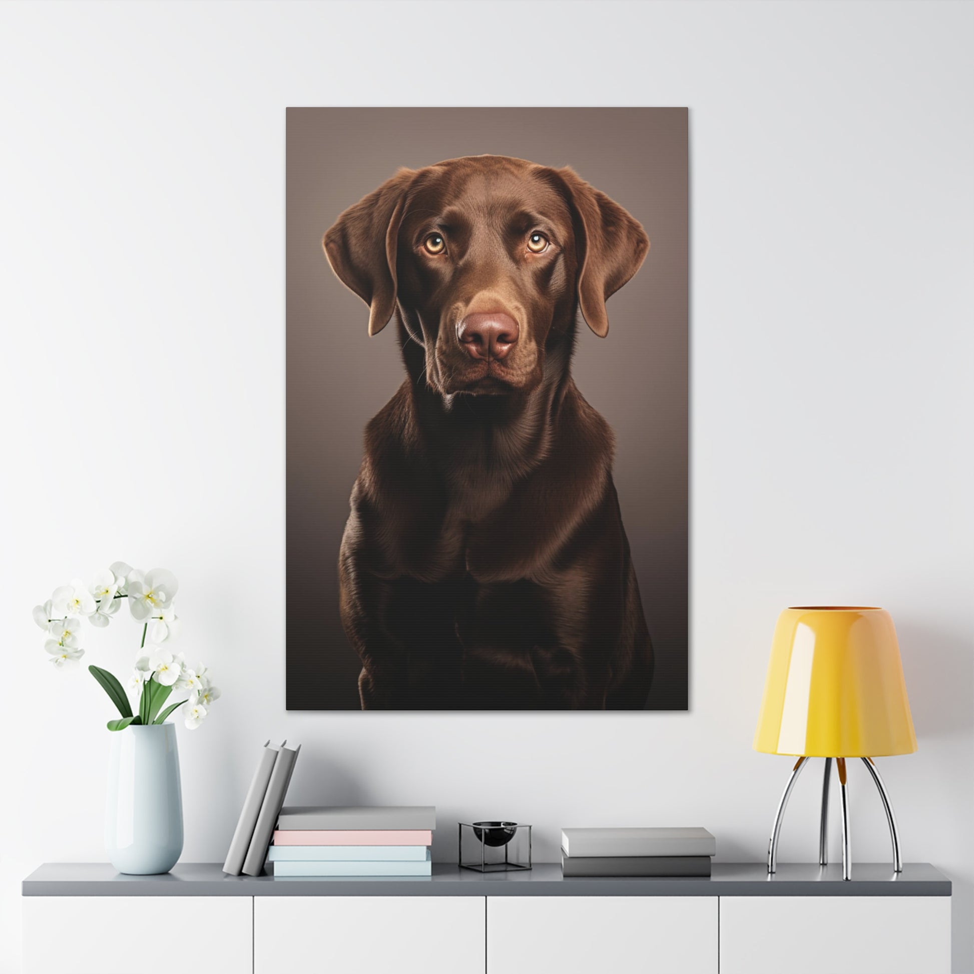 canvas print chocolate lab